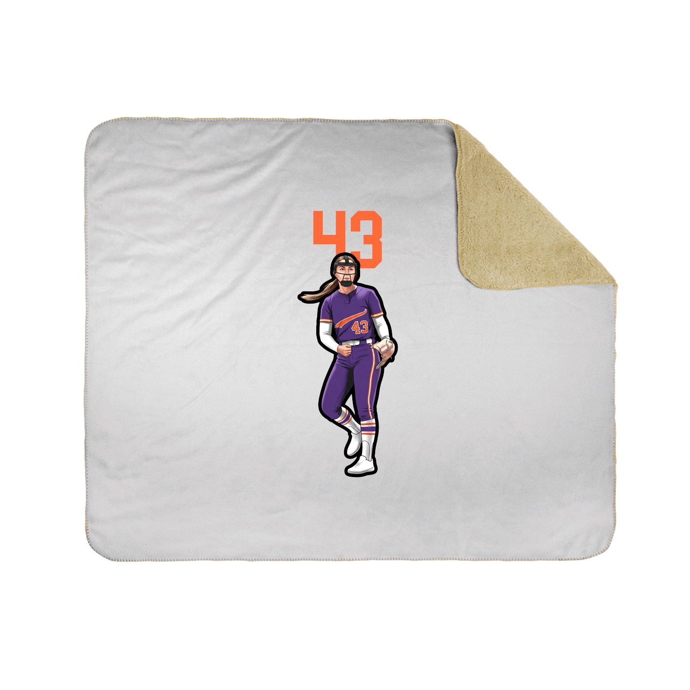 Throw Blanket — Number Top in White