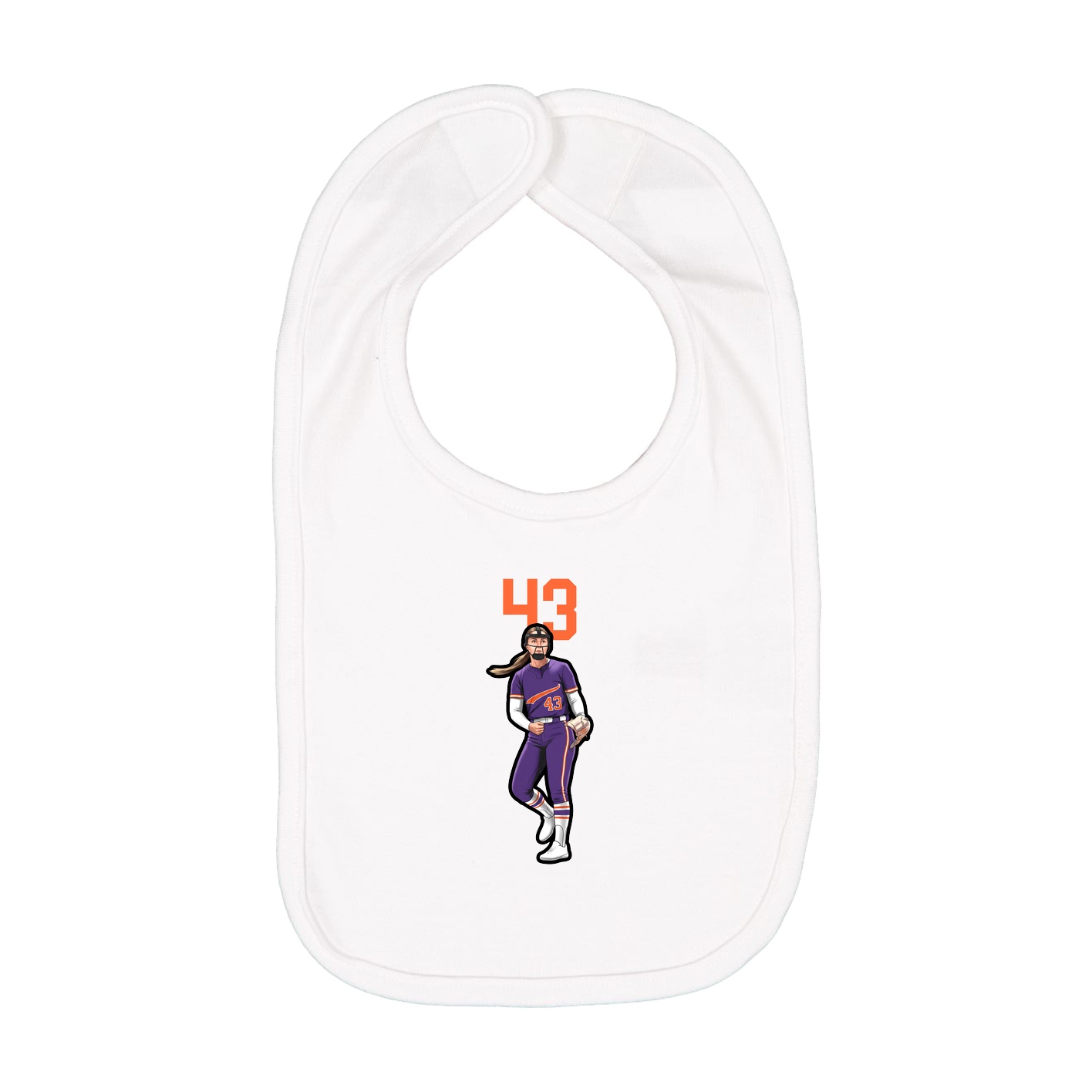 Infant Bib — Number Top in White
