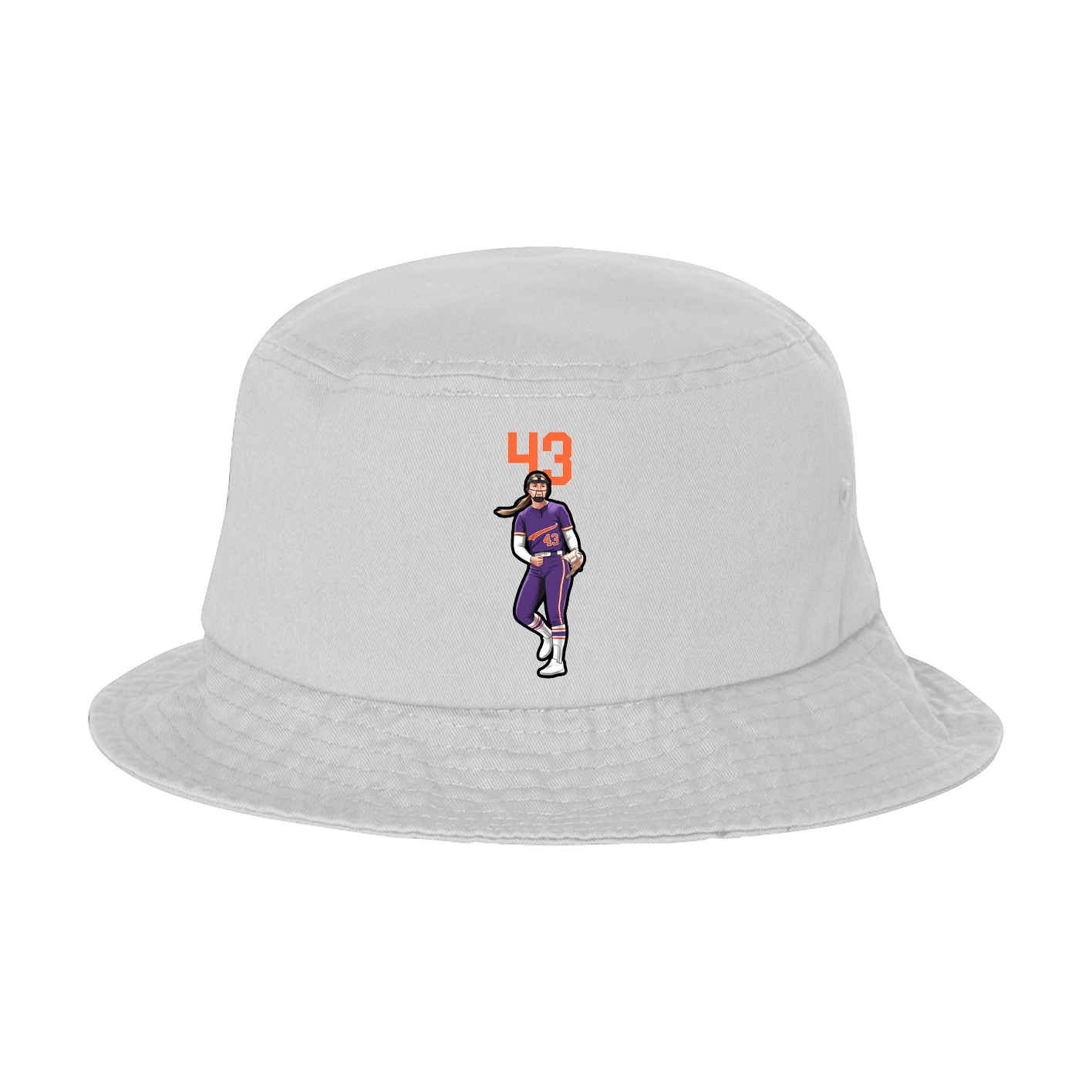 Bucket Cap — Number Top in White