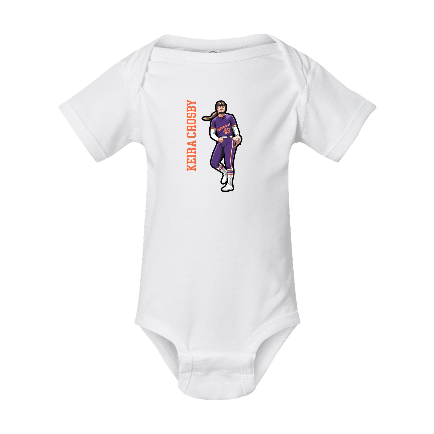 Baby Onesie — Name Vertical in White