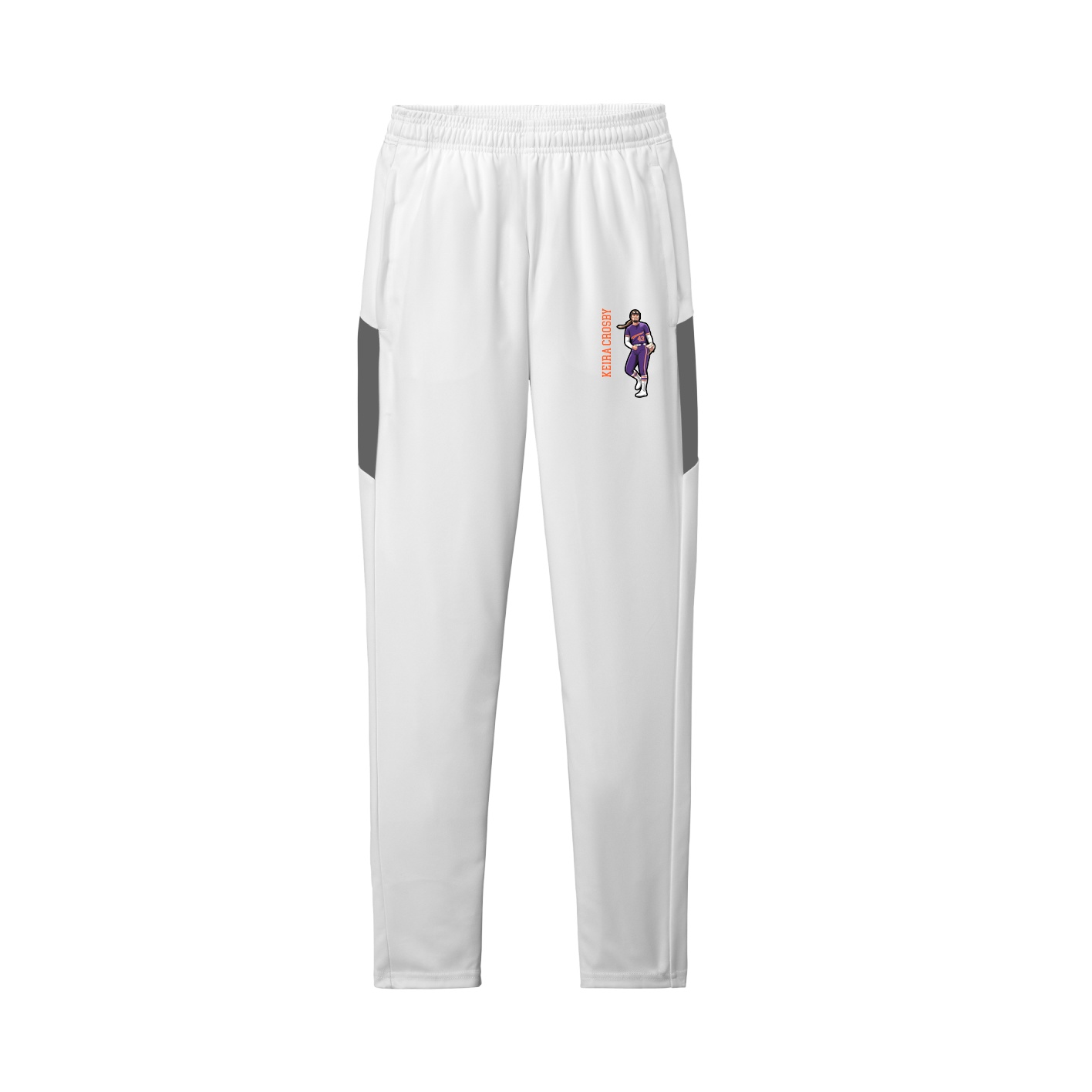 Team Travel Pant — Name Vertical in White/Grey
