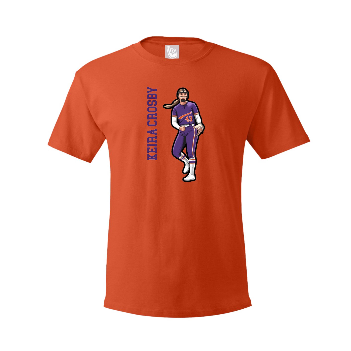 Tee — Name Vertical in Orange