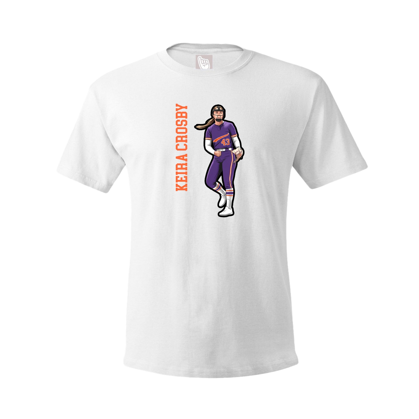Youth Tee — Name Vertical in White
