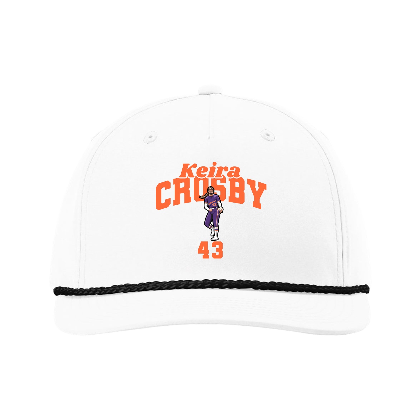 Five-Panel Classic Rope Cap — Signature Arch in White