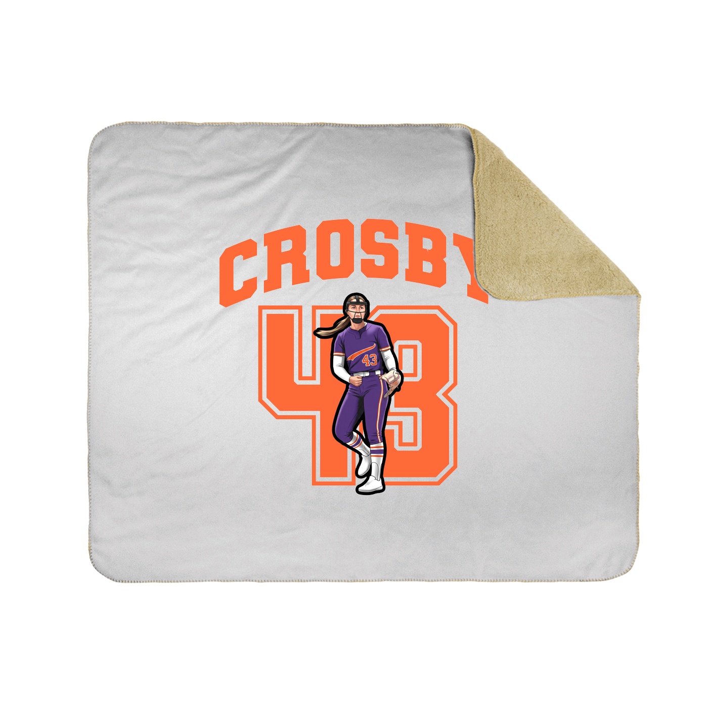 Throw Blanket — Number in White