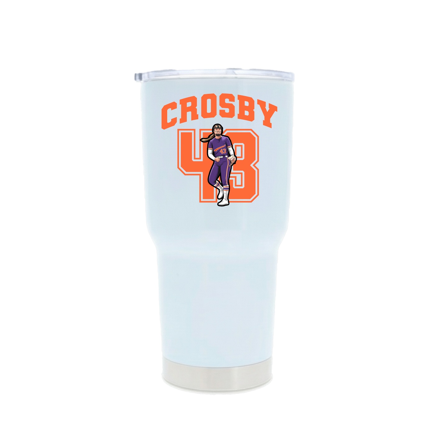 30oz Stainless Steel Tumbler — Number in White