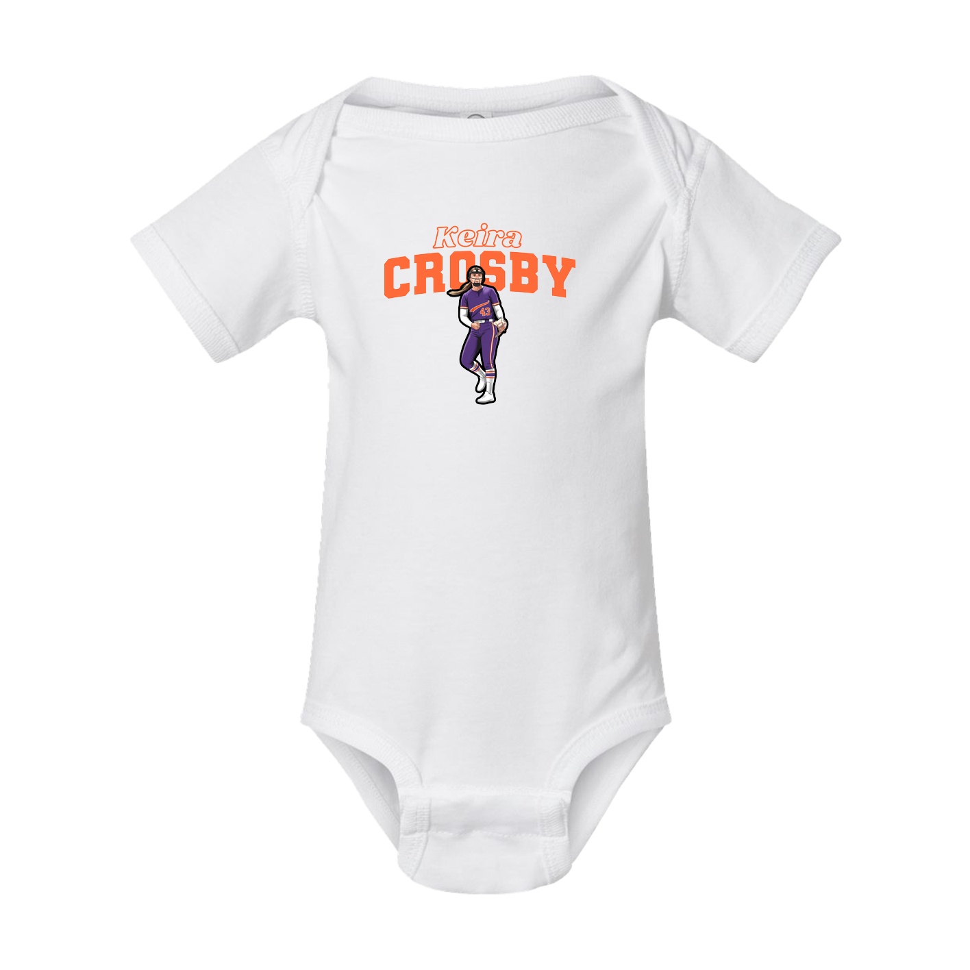 Baby Onesie — Name Arch in White