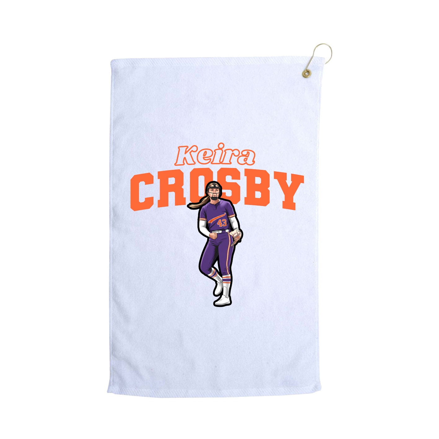 Golf Towel — Name Arch in White