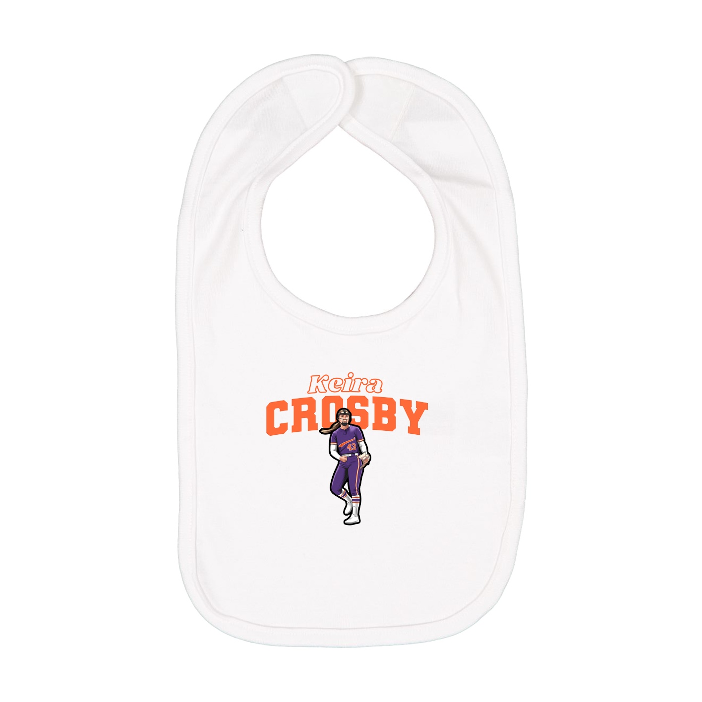 Infant Bib — Name Arch in White