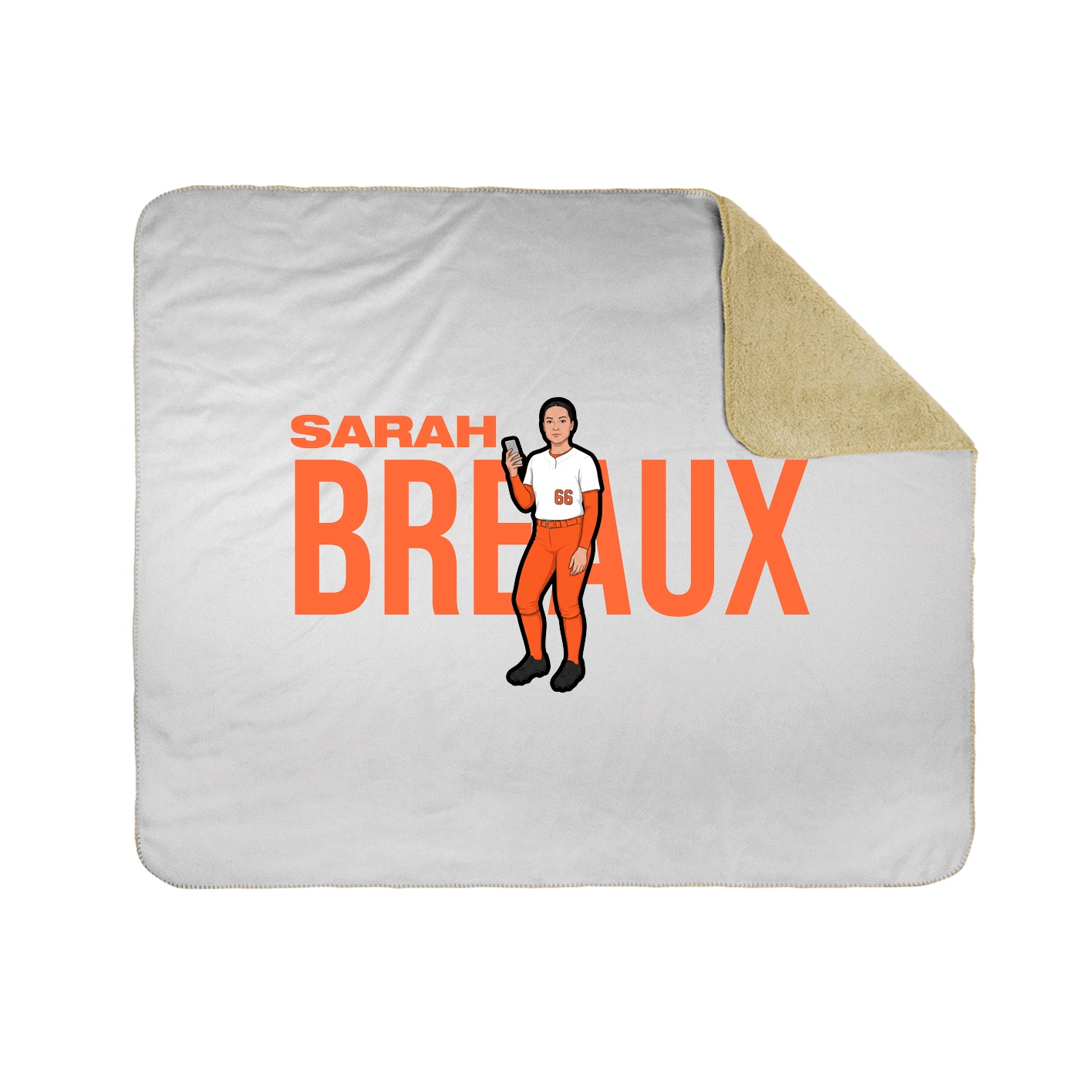 Throw Blanket — Player Name in White