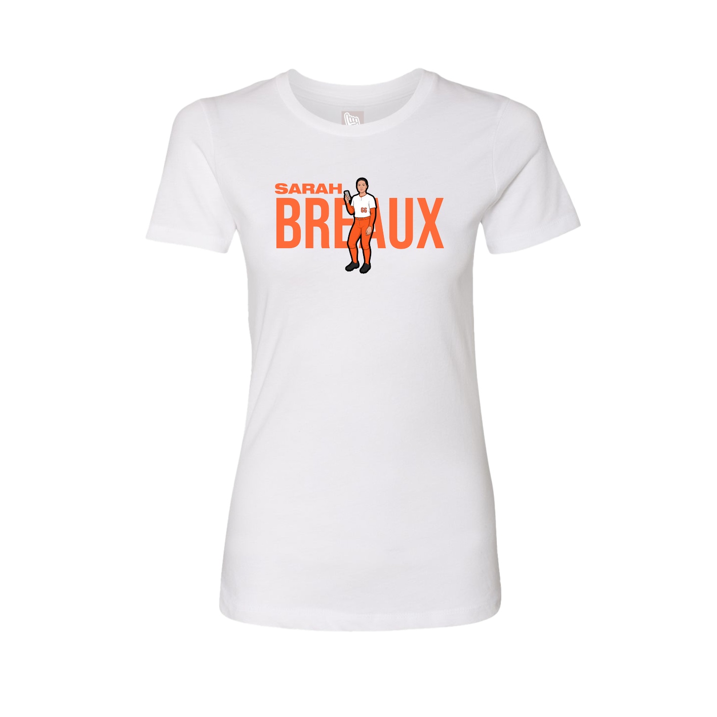 Fitted Women's Tee — Player Name in White