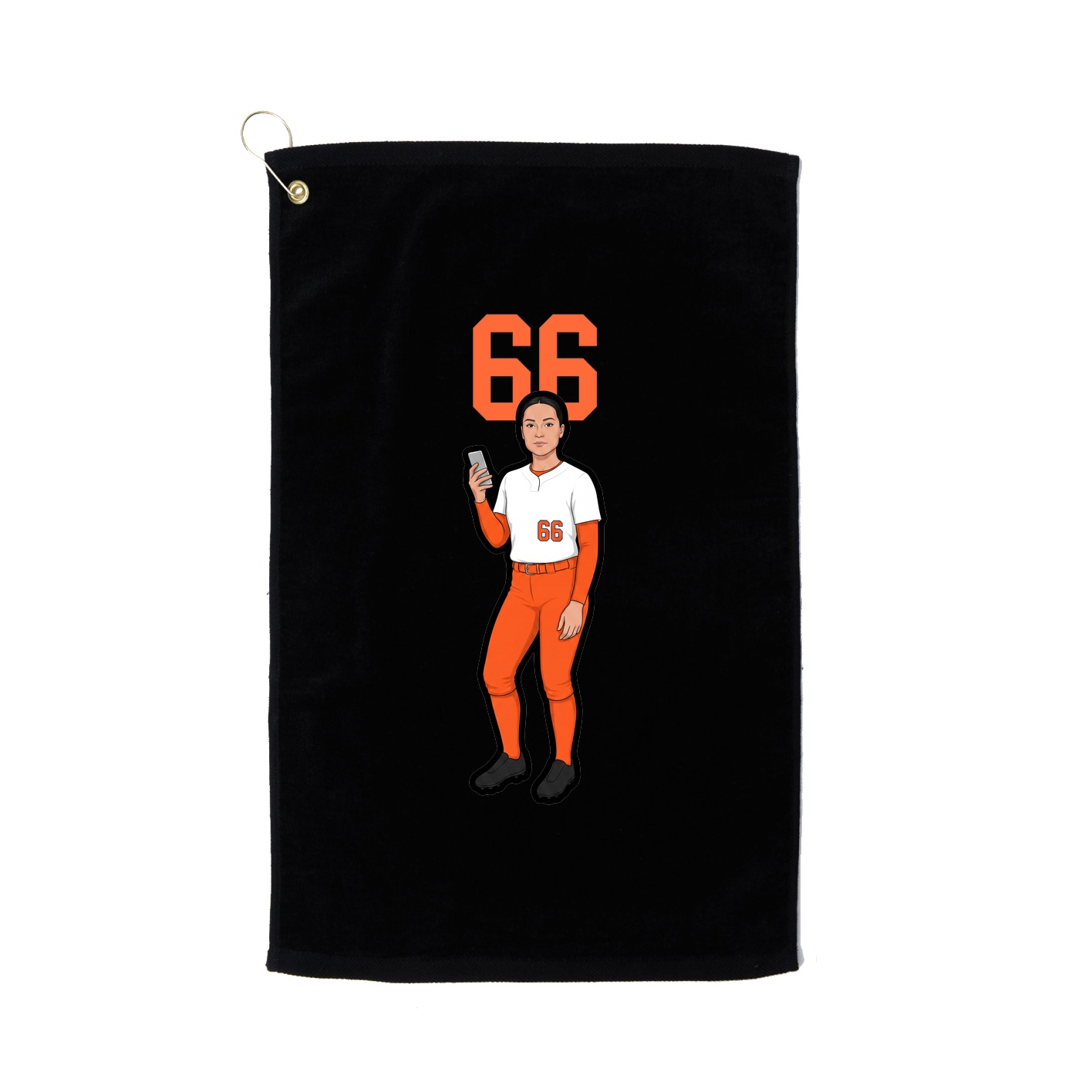 Golf Towel — Number Top in Black