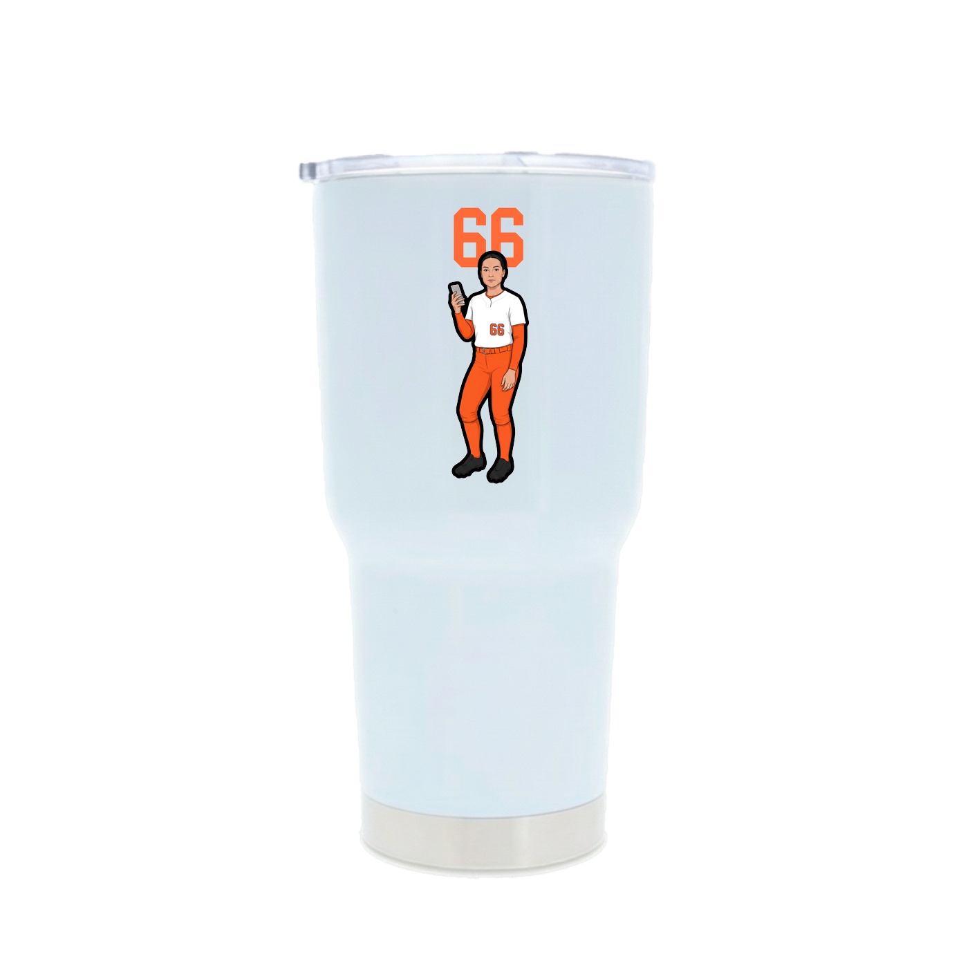30oz Stainless Steel Tumbler — Number Top in White