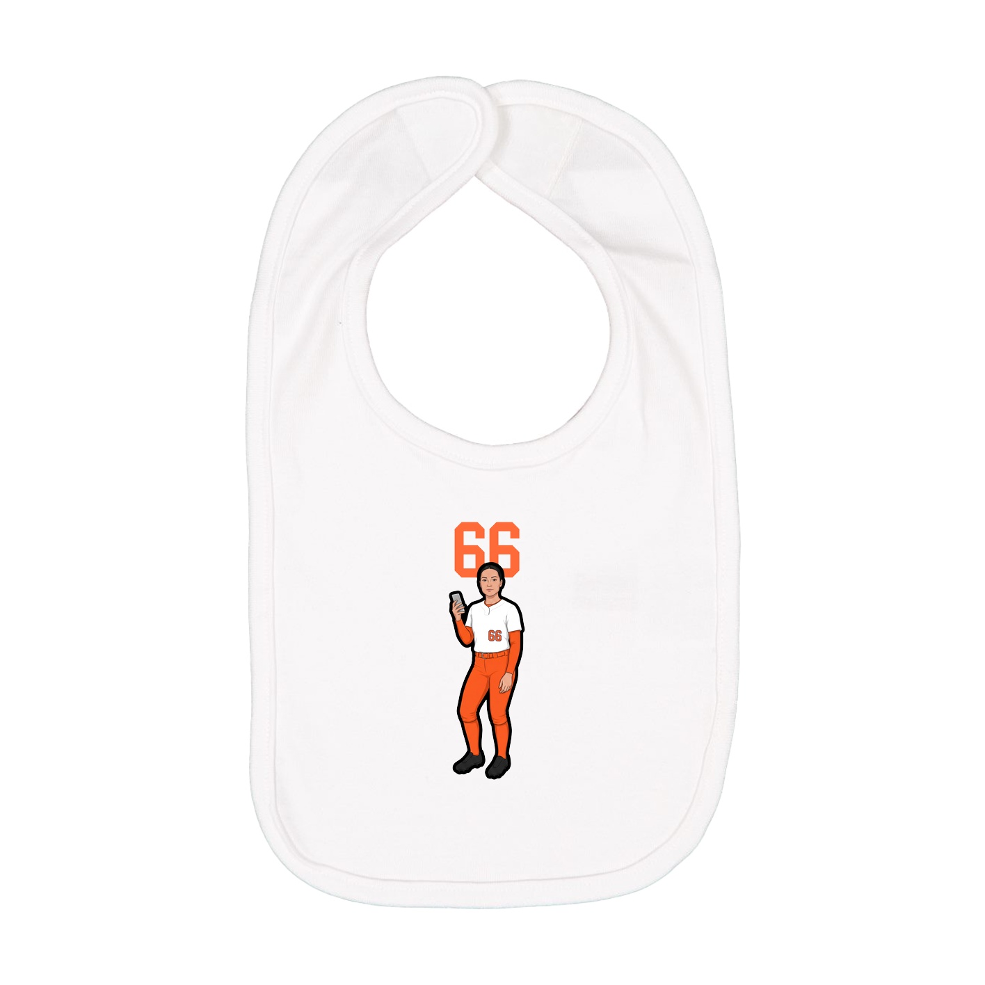 Infant Bib — Number Top in White
