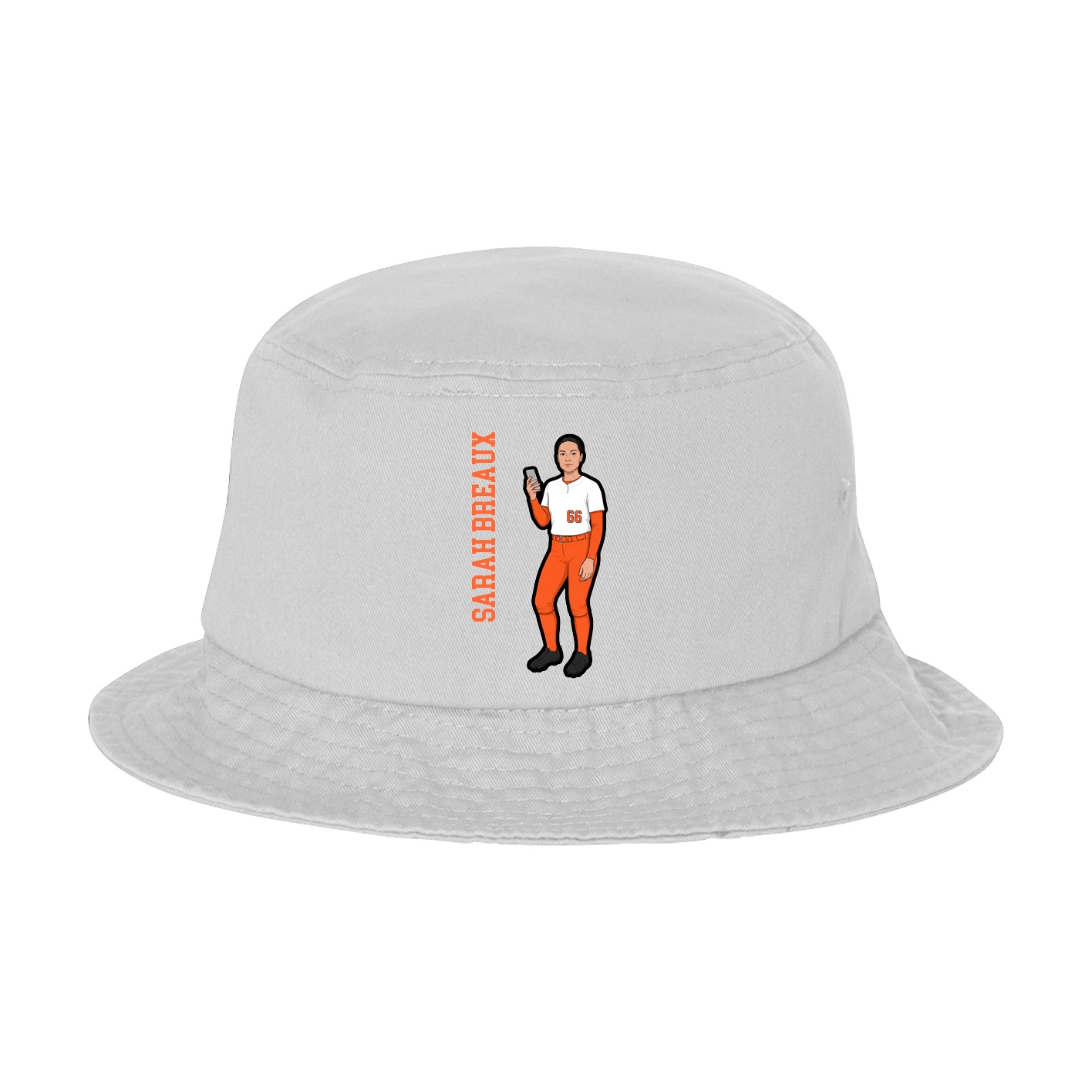 Bucket Cap — Name Vertical in White