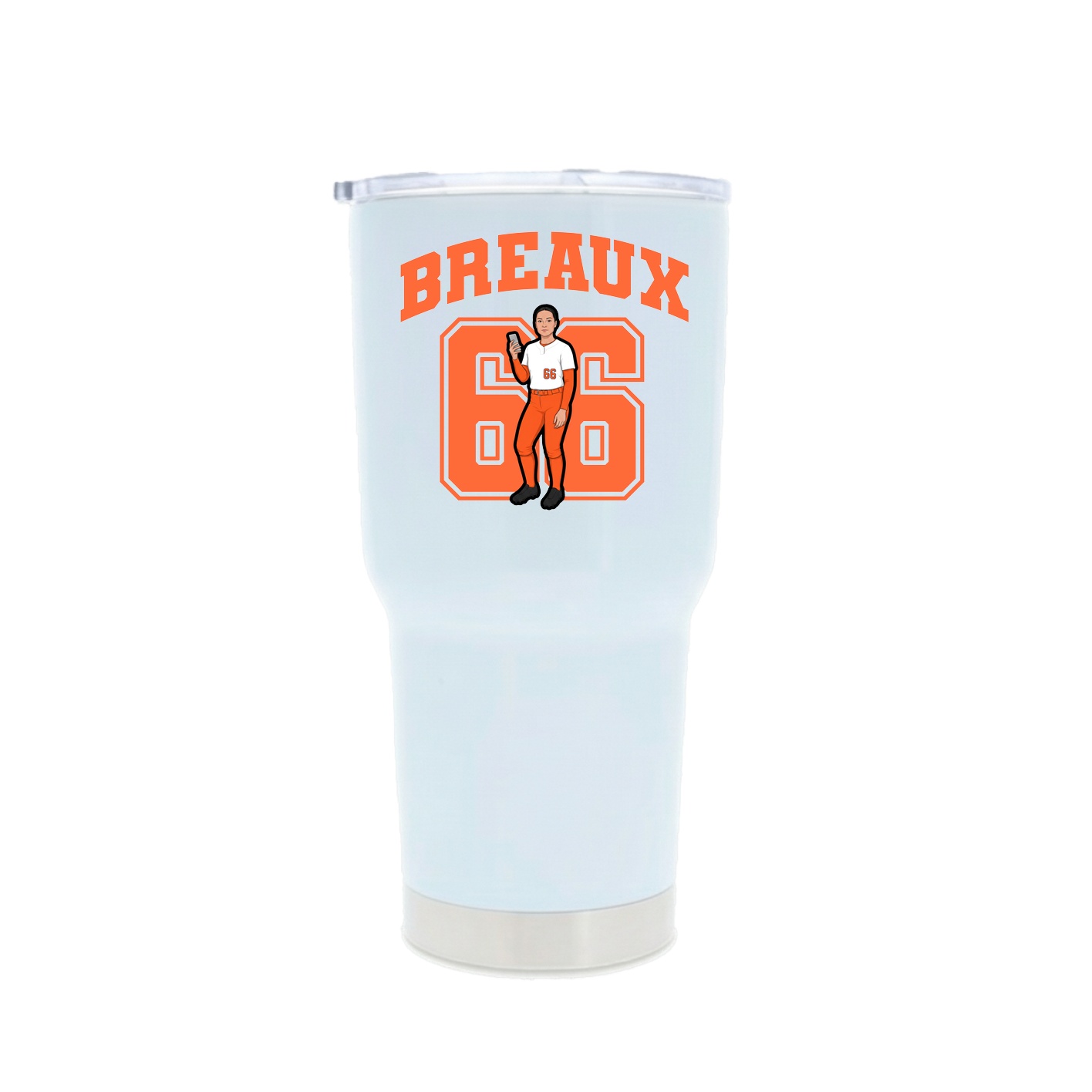 30oz Stainless Steel Tumbler — Number in White