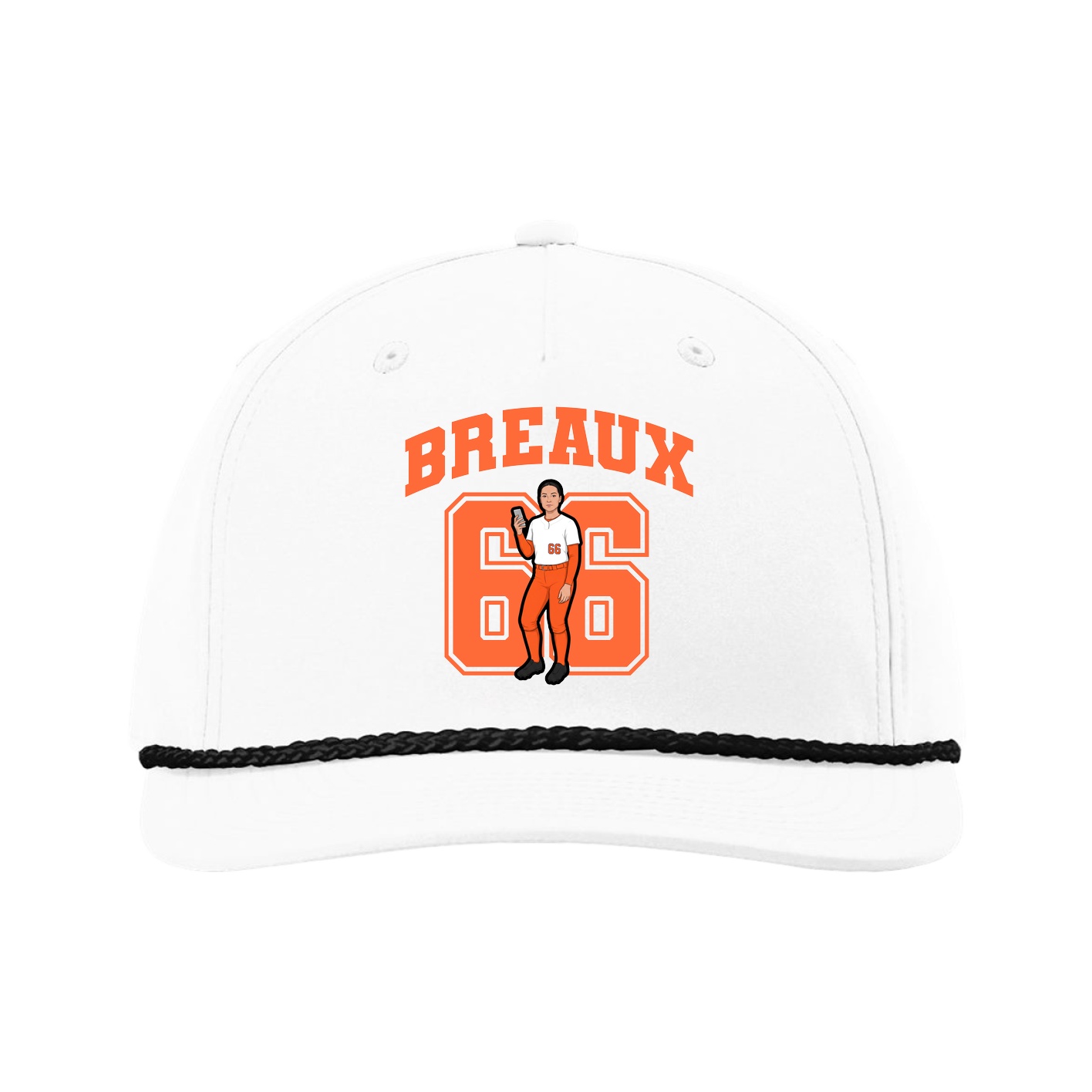 Five-Panel Classic Rope Cap — Number in White
