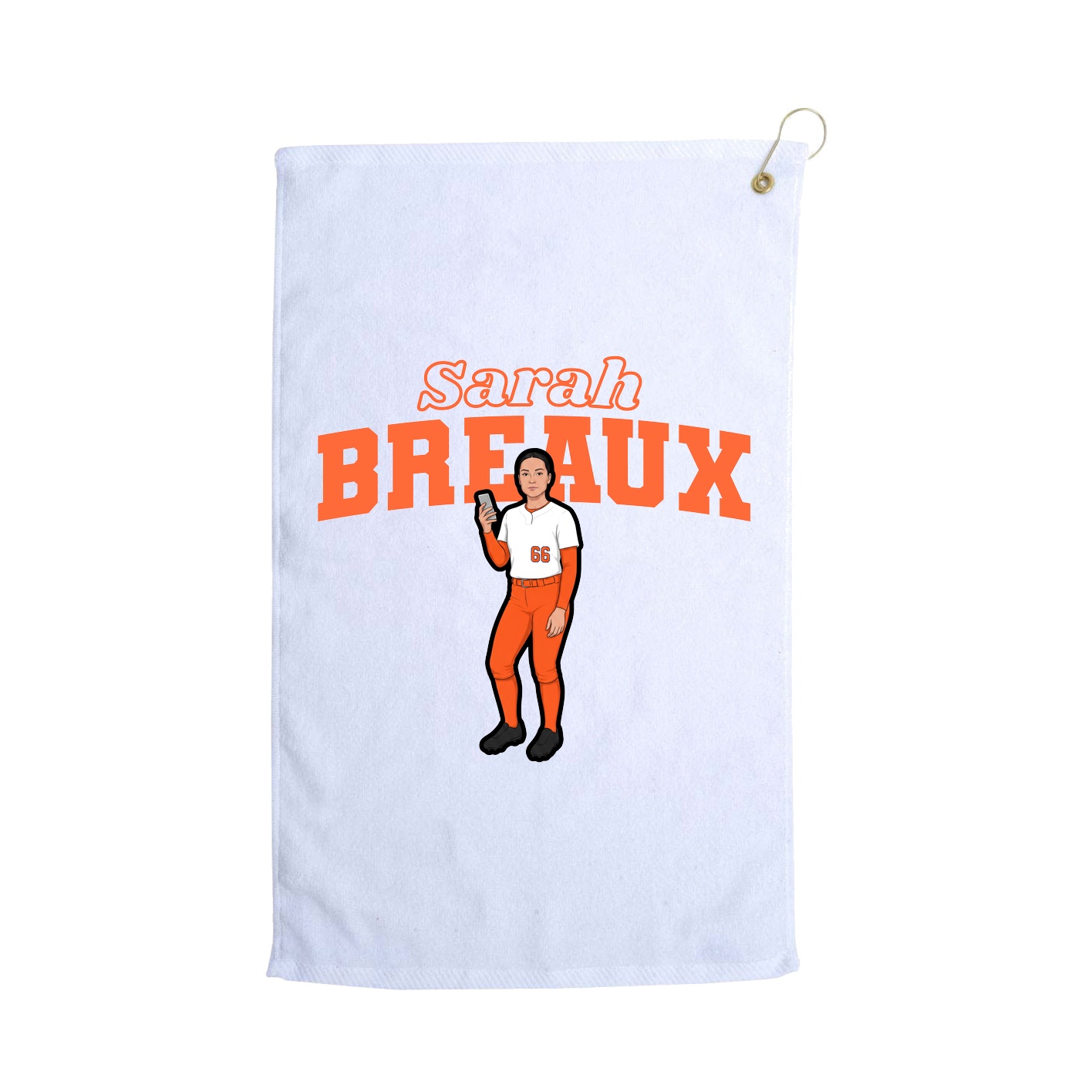 Golf Towel — Name Arch in White