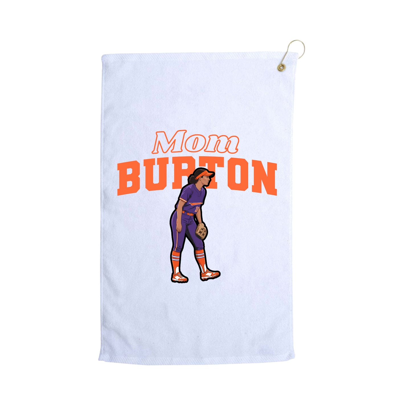 Golf Towel — Mothers Day Block in White