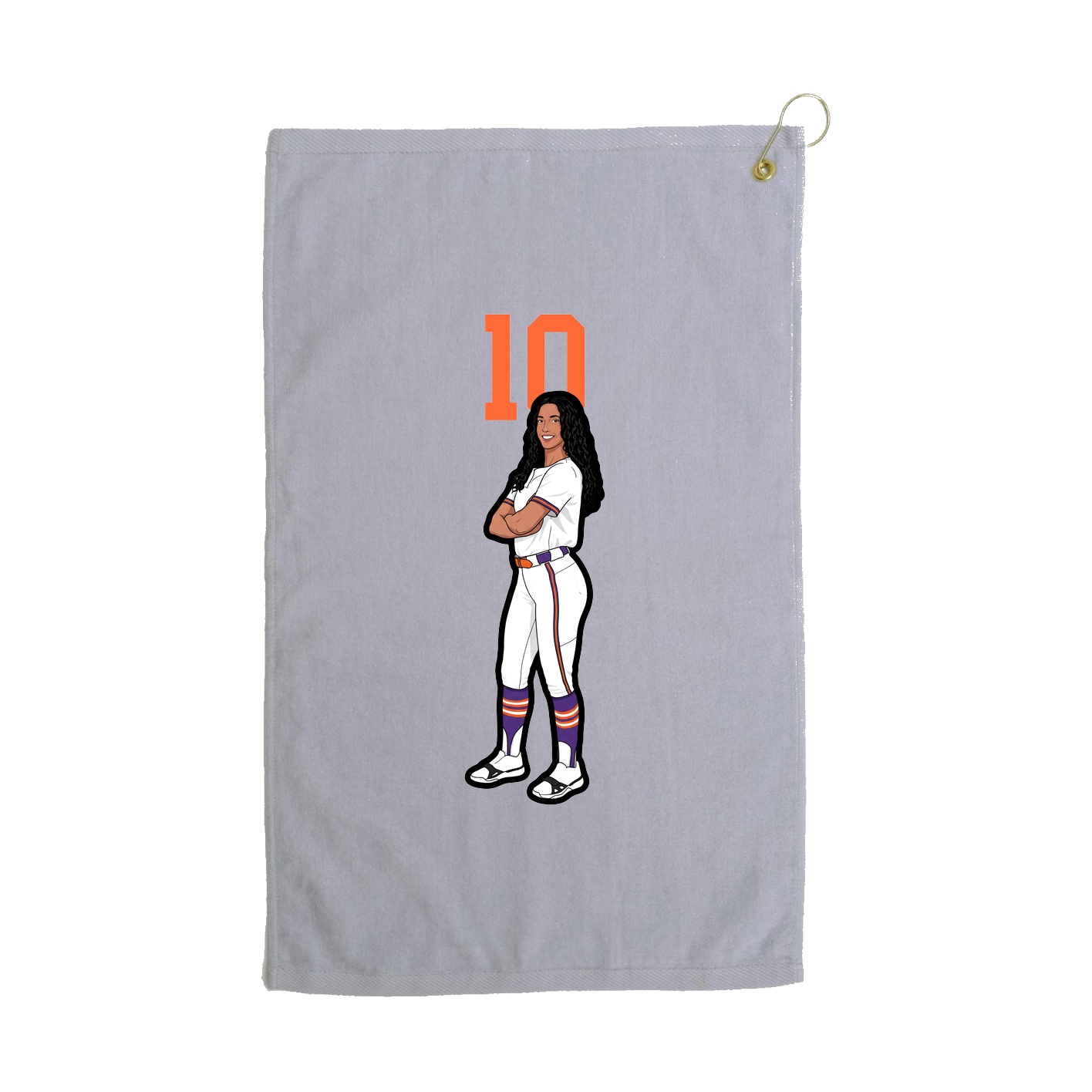 Golf Towel — Number Top in Grey