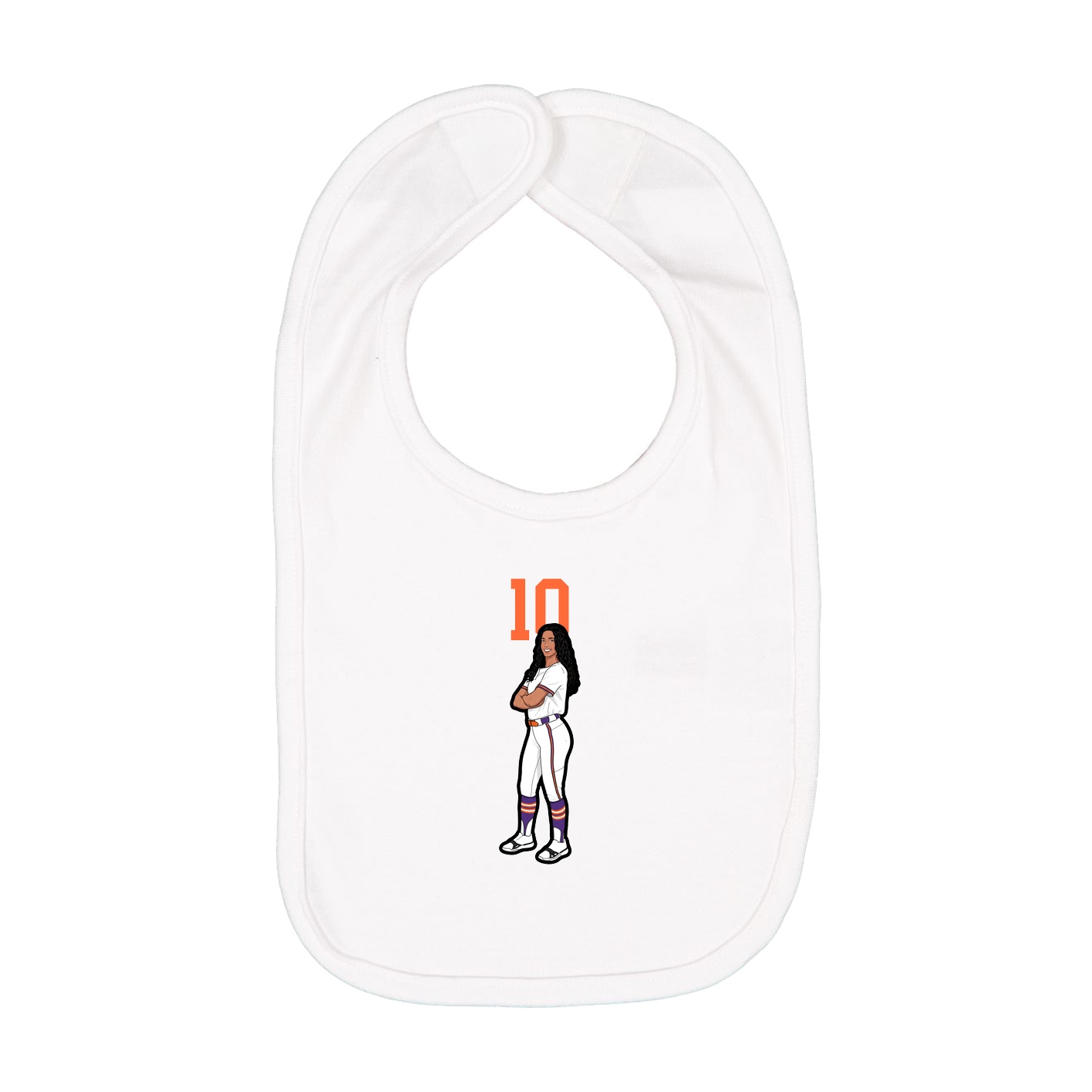 Infant Bib — Number Top in White