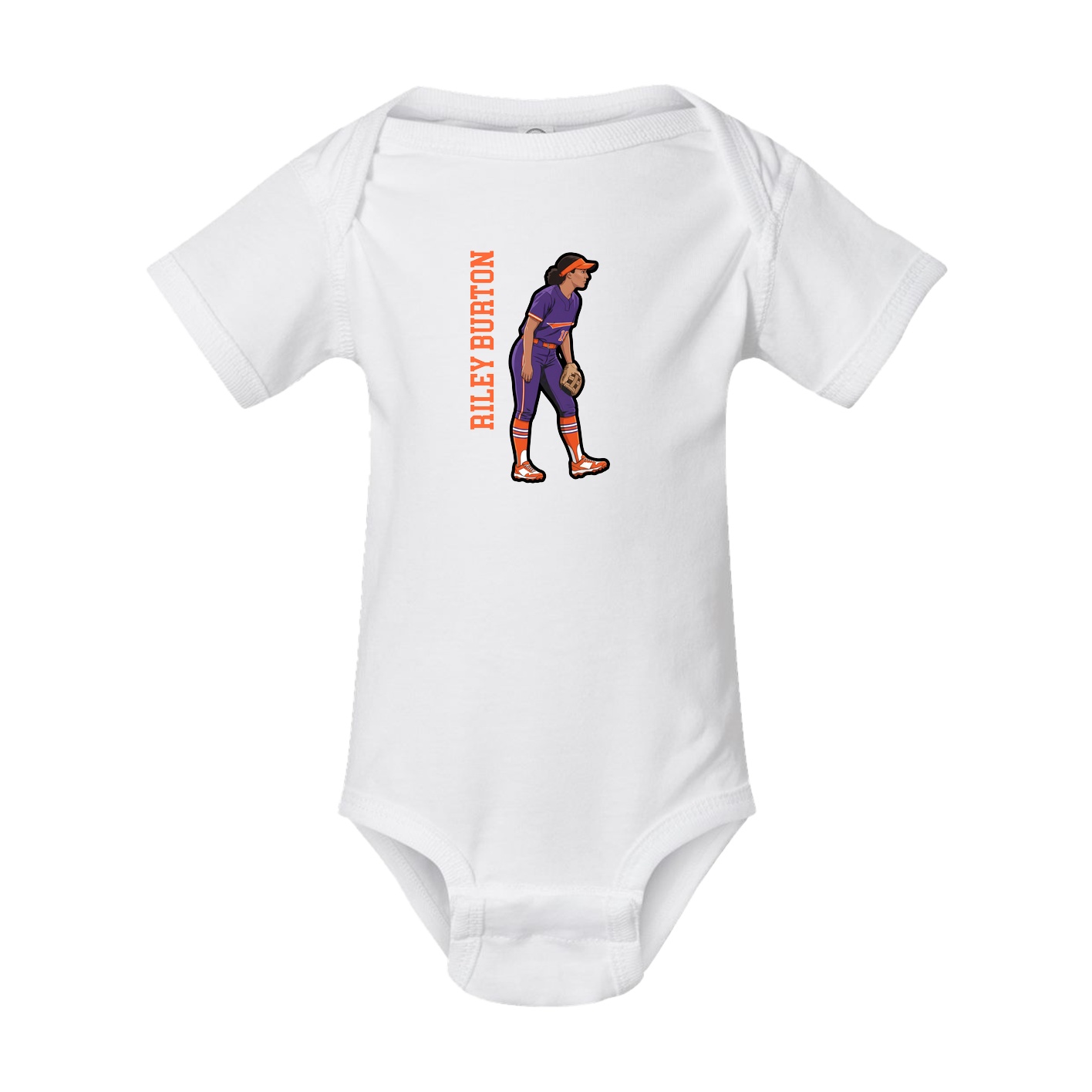 Baby Onesie — Name Vertical in White