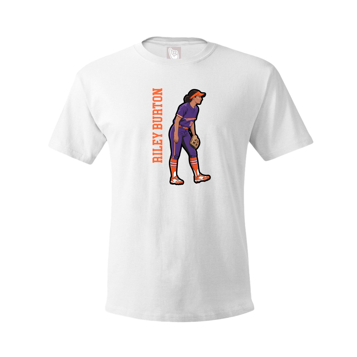 Youth Tee — Name Vertical in White