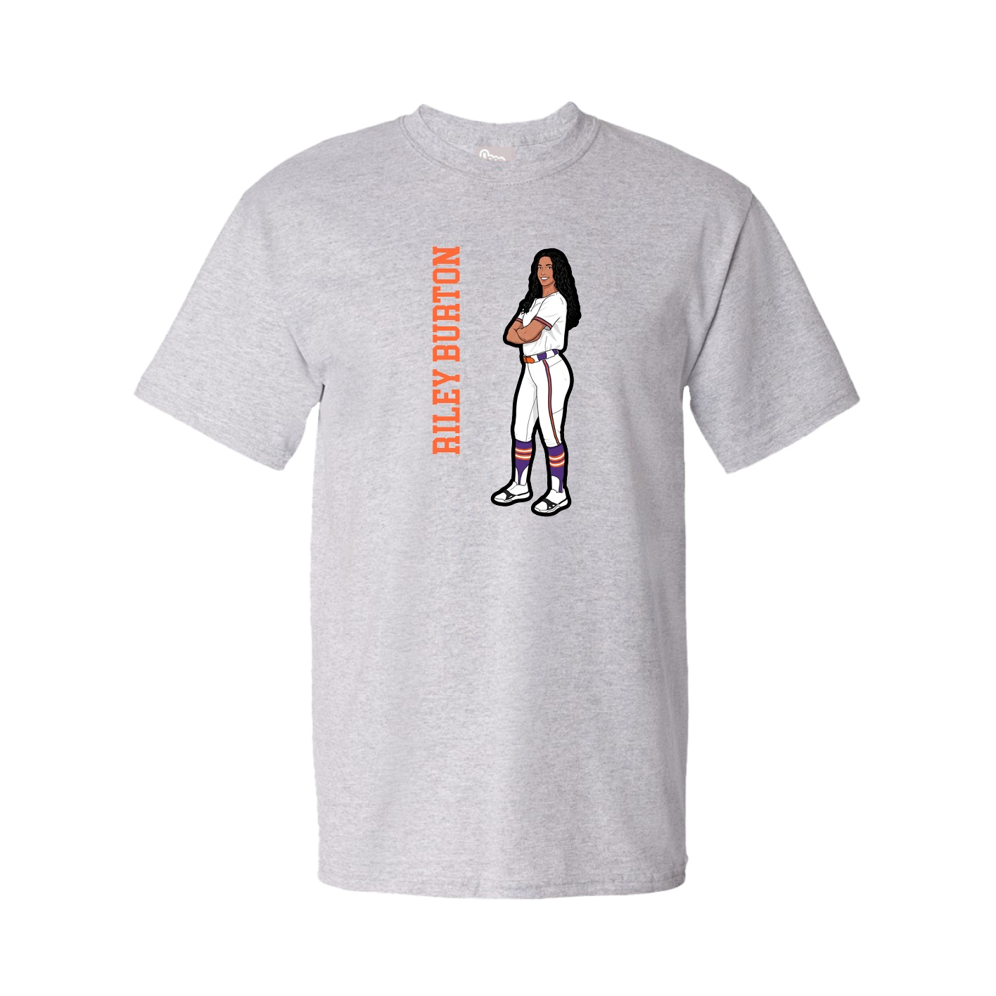 Tee — Name Vertical in Grey