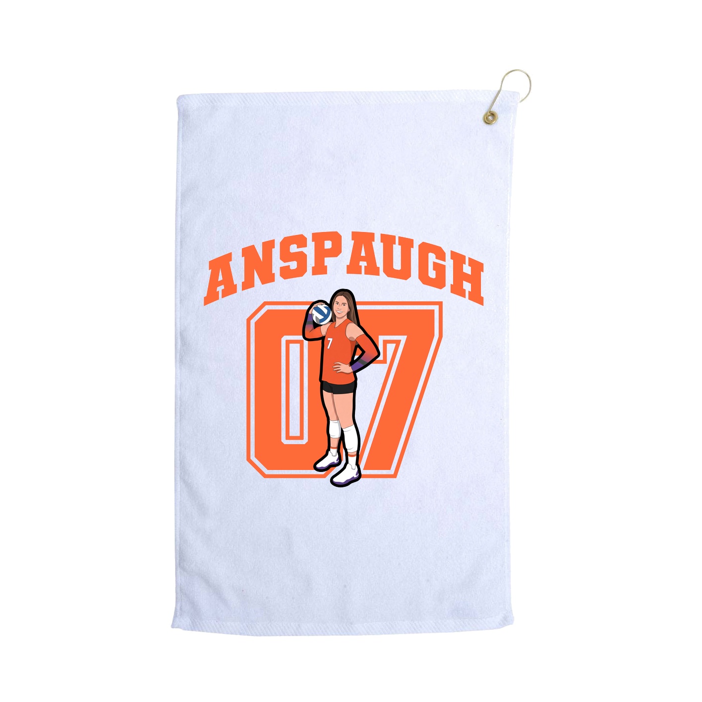 Golf Towel — Number in White