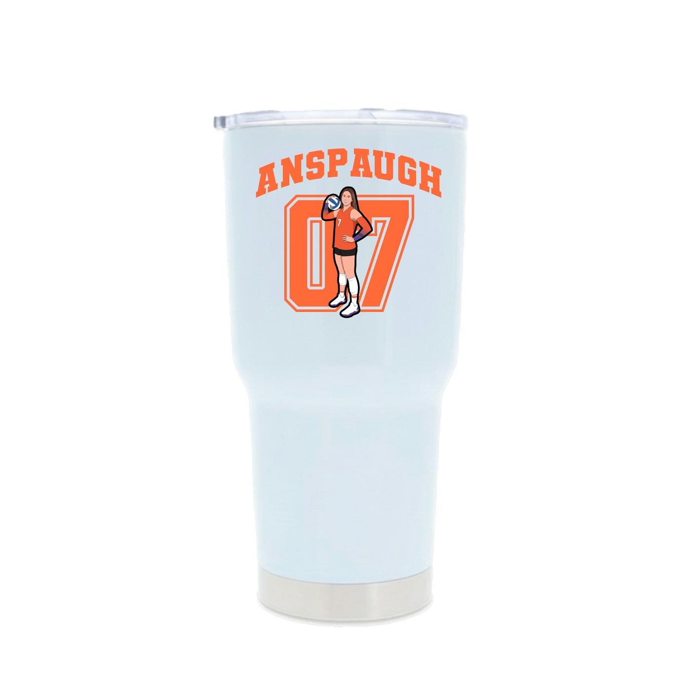 30oz Stainless Steel Tumbler — Number in White