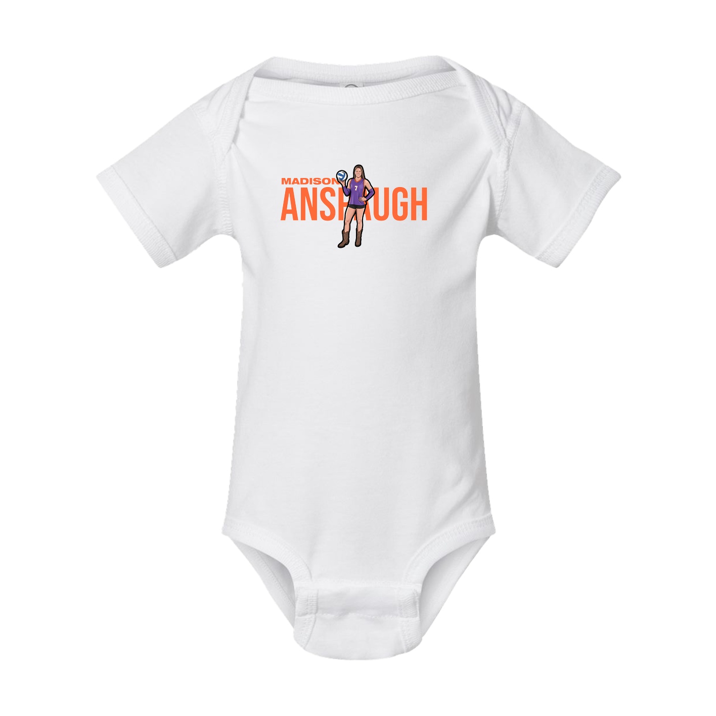 Baby Onesie — Player Name in White