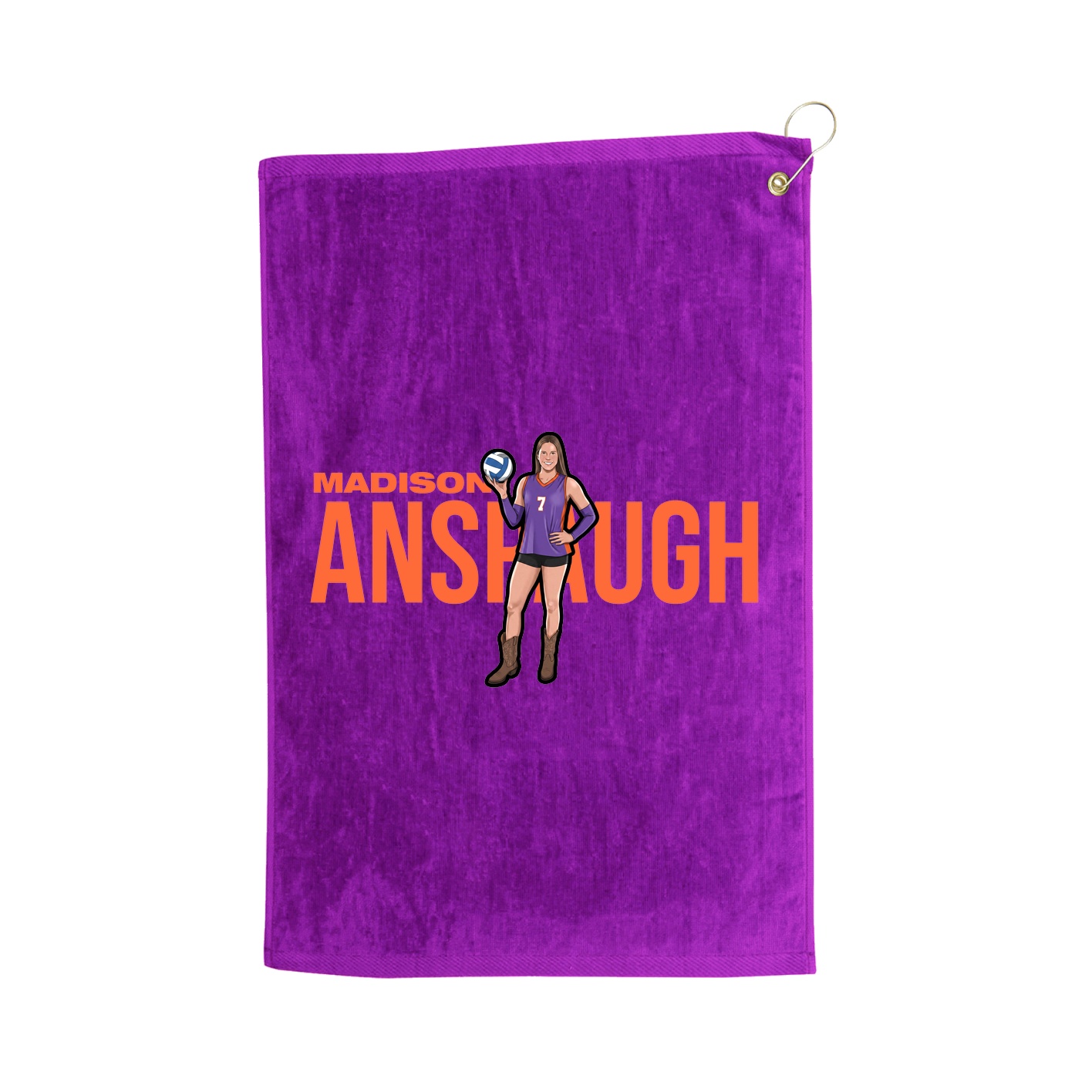 Golf Towel — Player Name in Purple