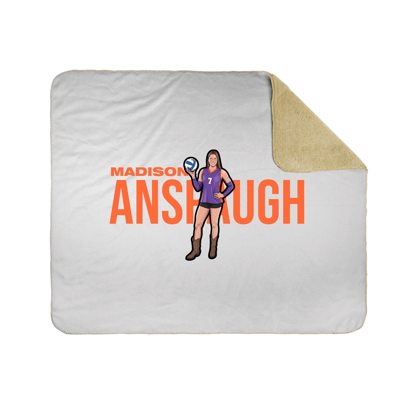 Throw Blanket — Player Name in White