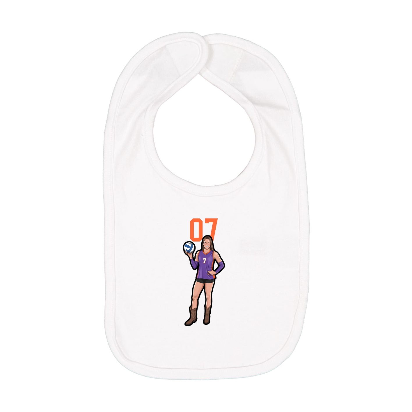 Infant Bib — Number Top in White