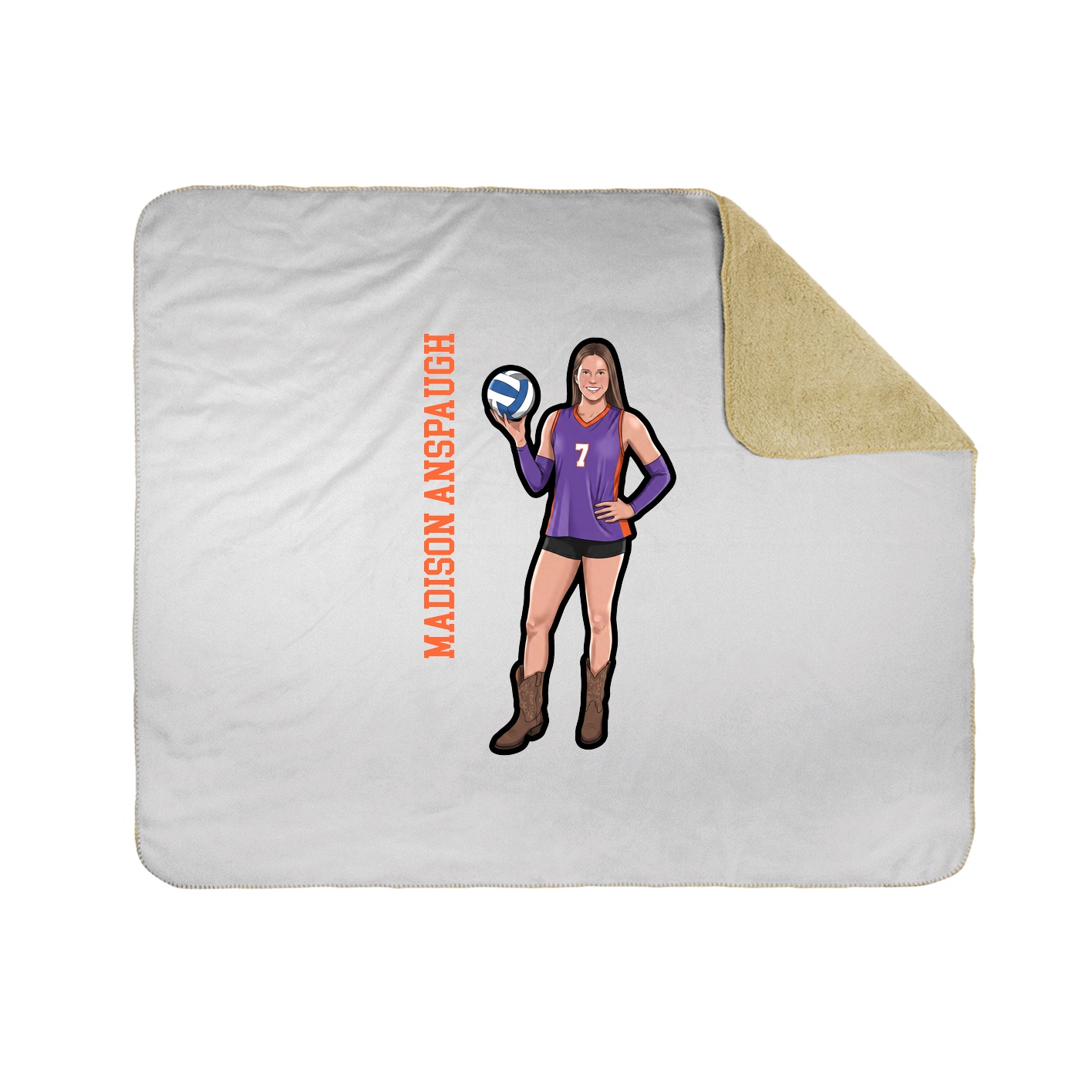 Throw Blanket — Name Vertical in White