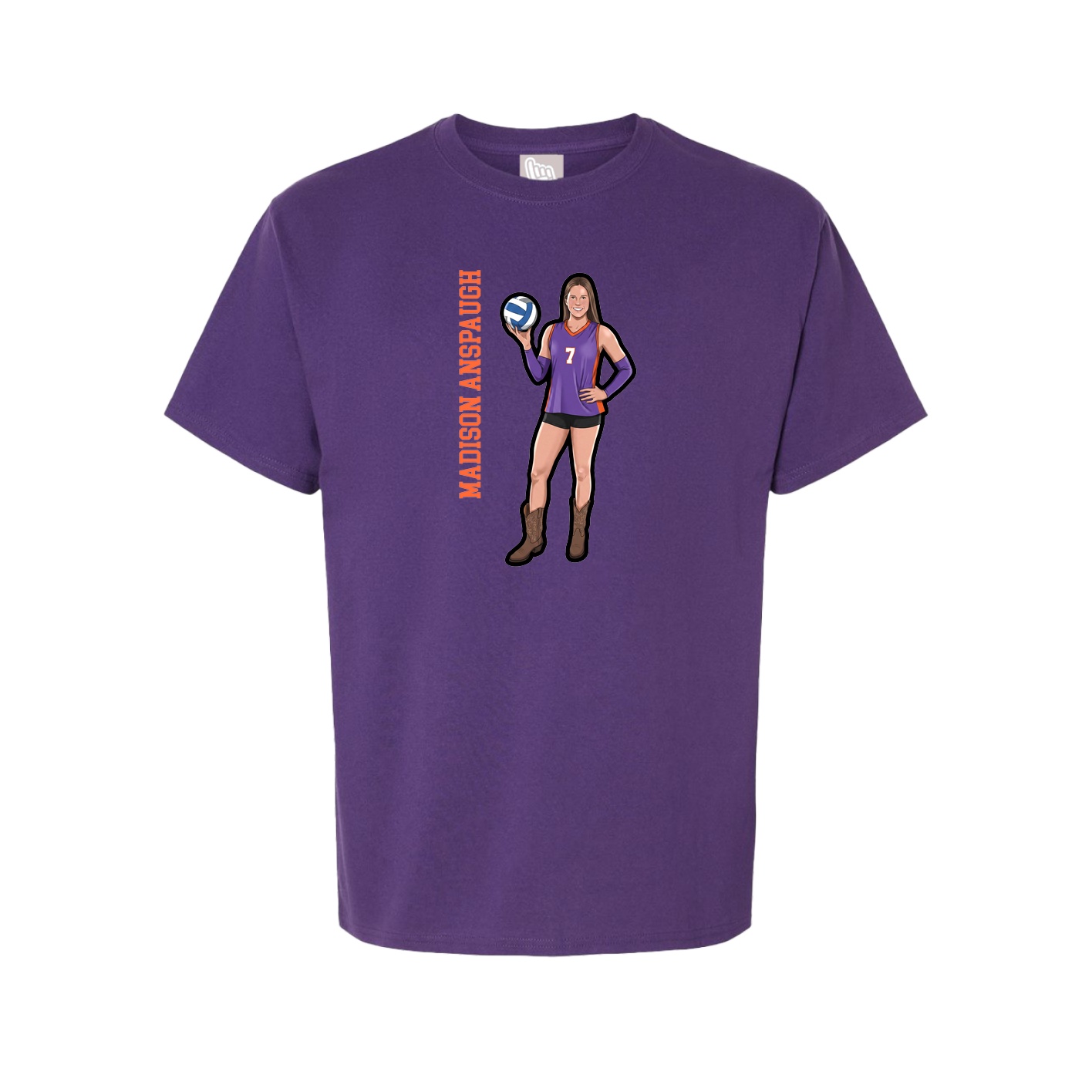 Tee — Name Vertical in Purple