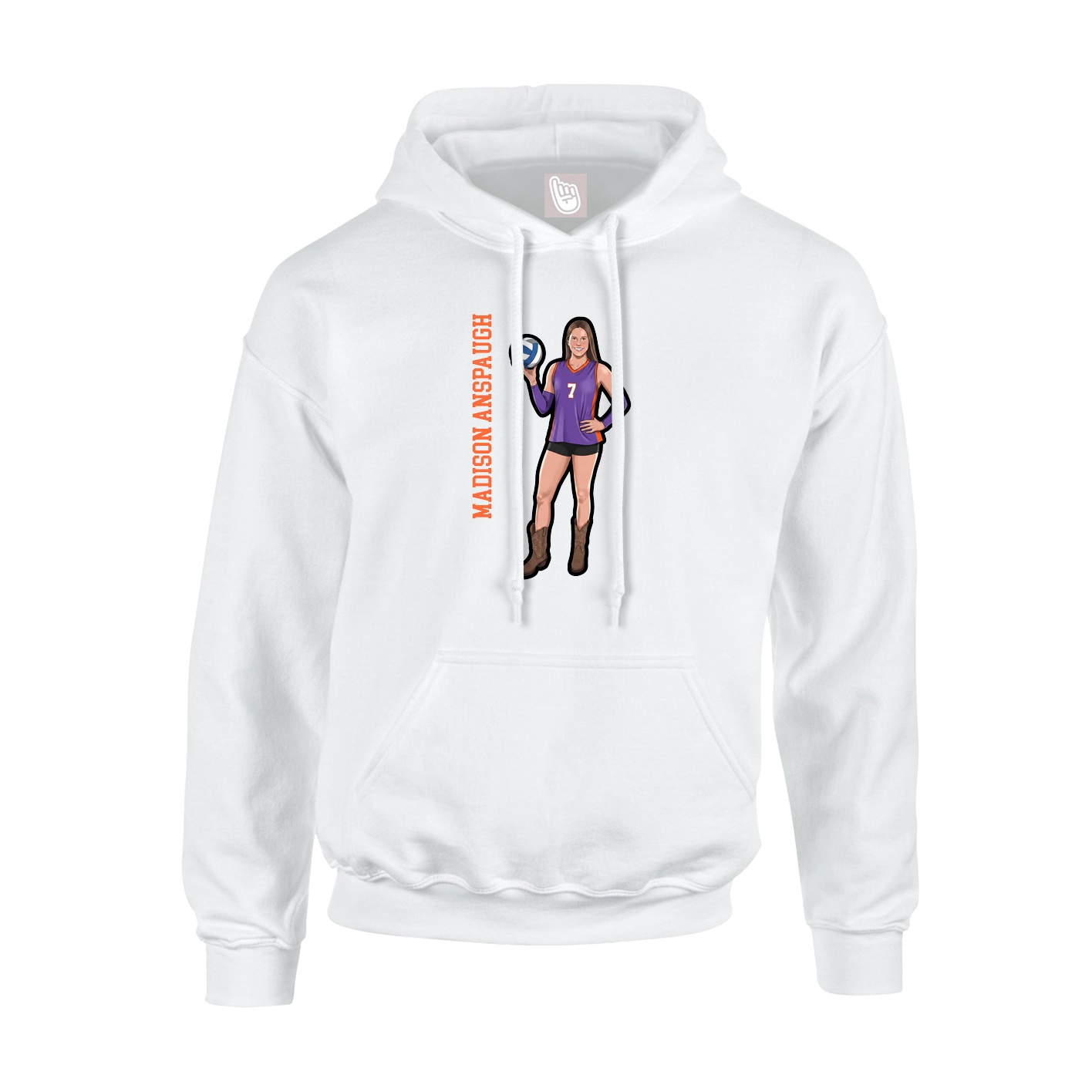 Hoodie — Name Vertical in White