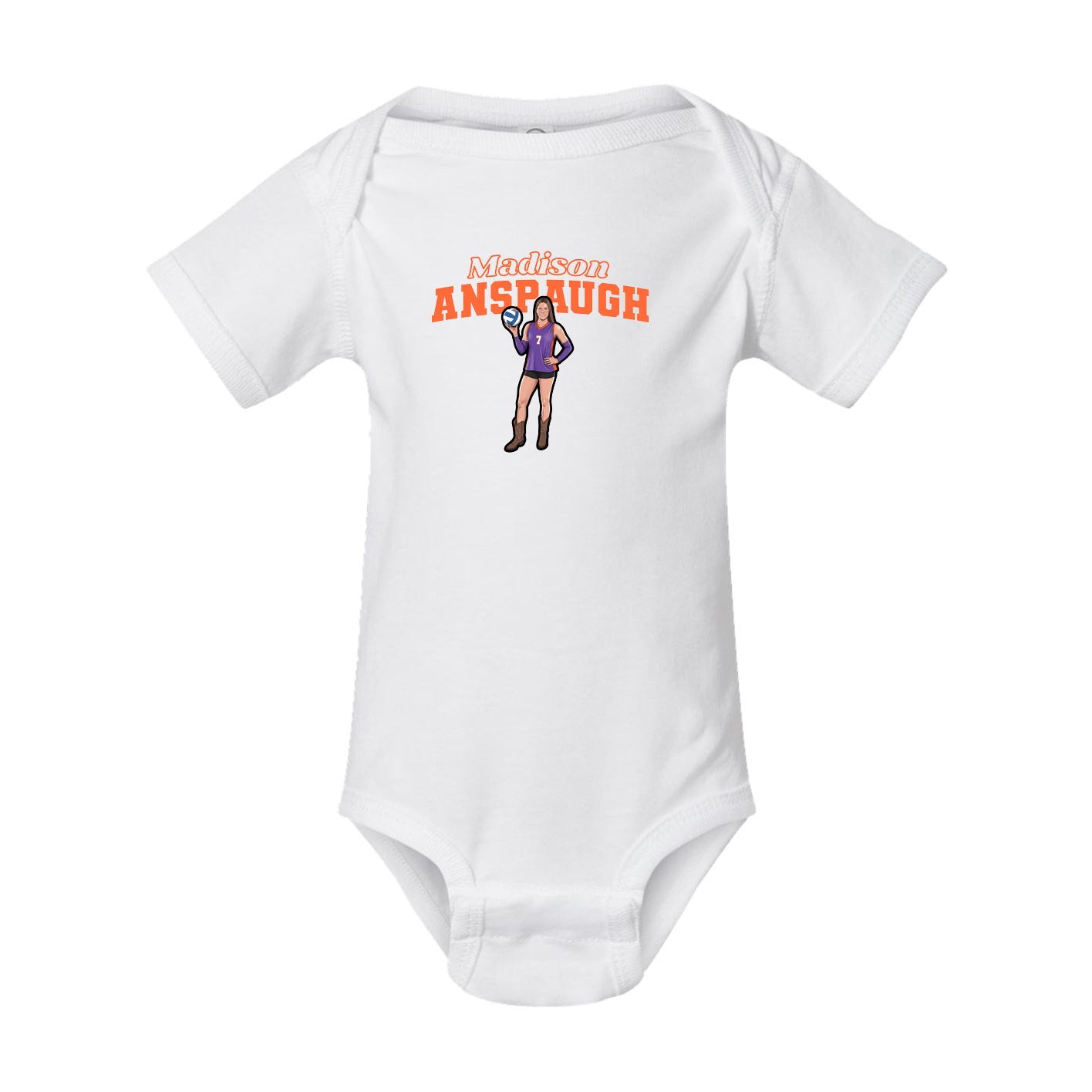 Baby Onesie — Name Arch in White