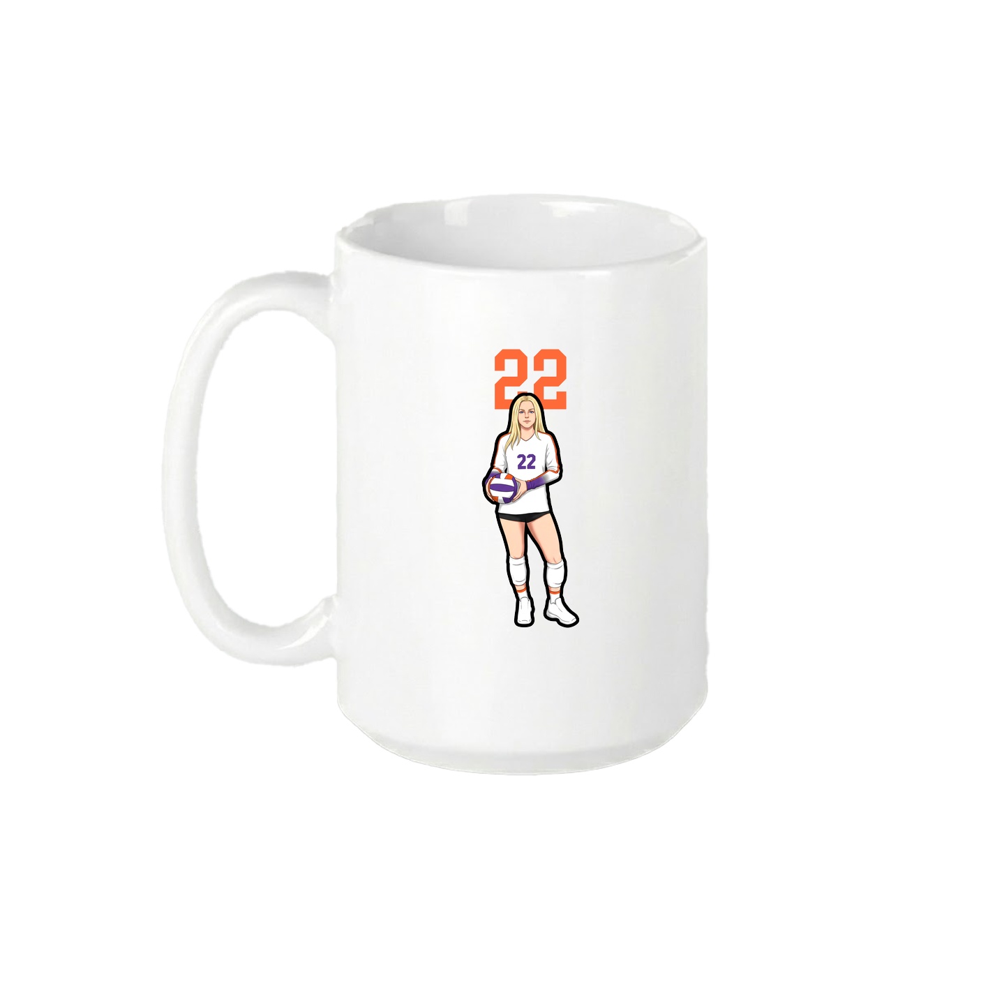15oz Coffee Mug — Number Top in White