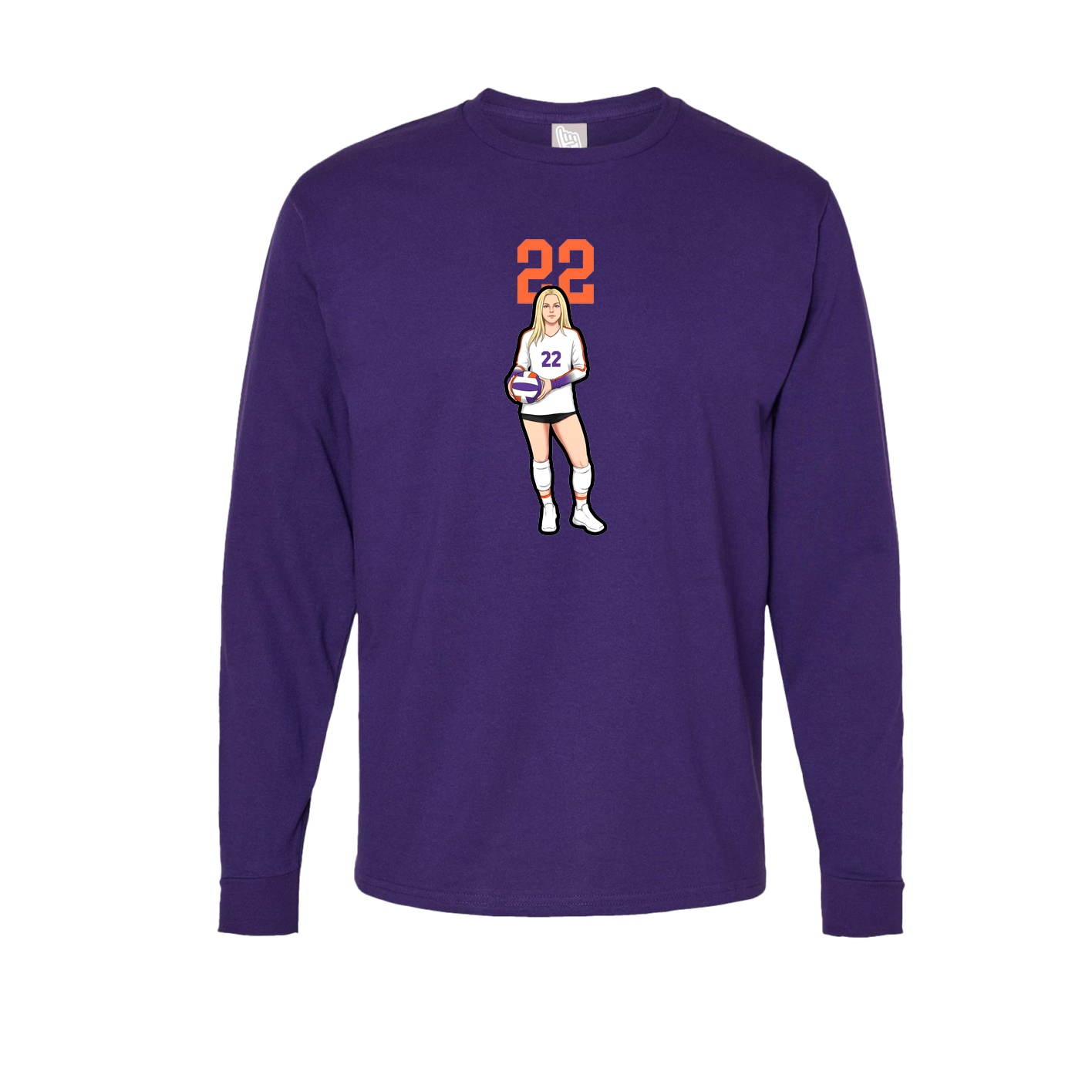 Long Sleeve Tee — Number Top in Purple