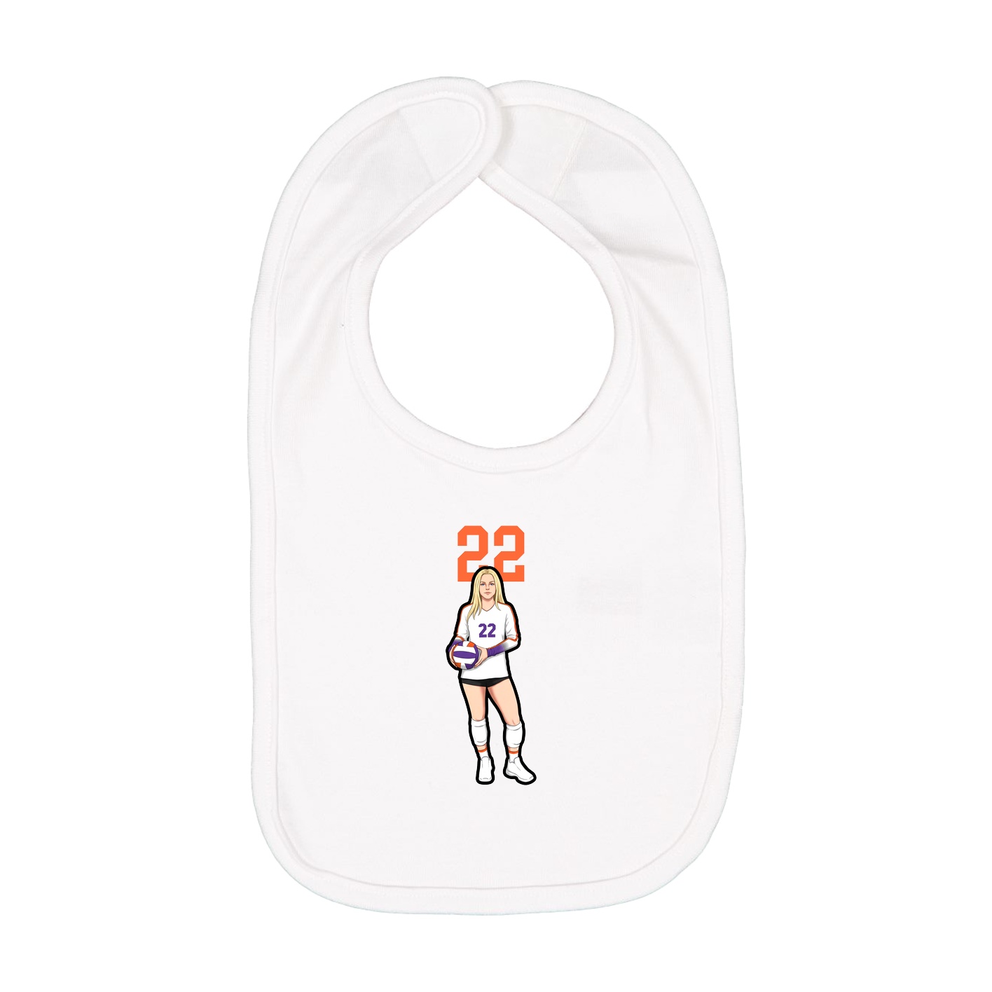 Infant Bib — Number Top in White
