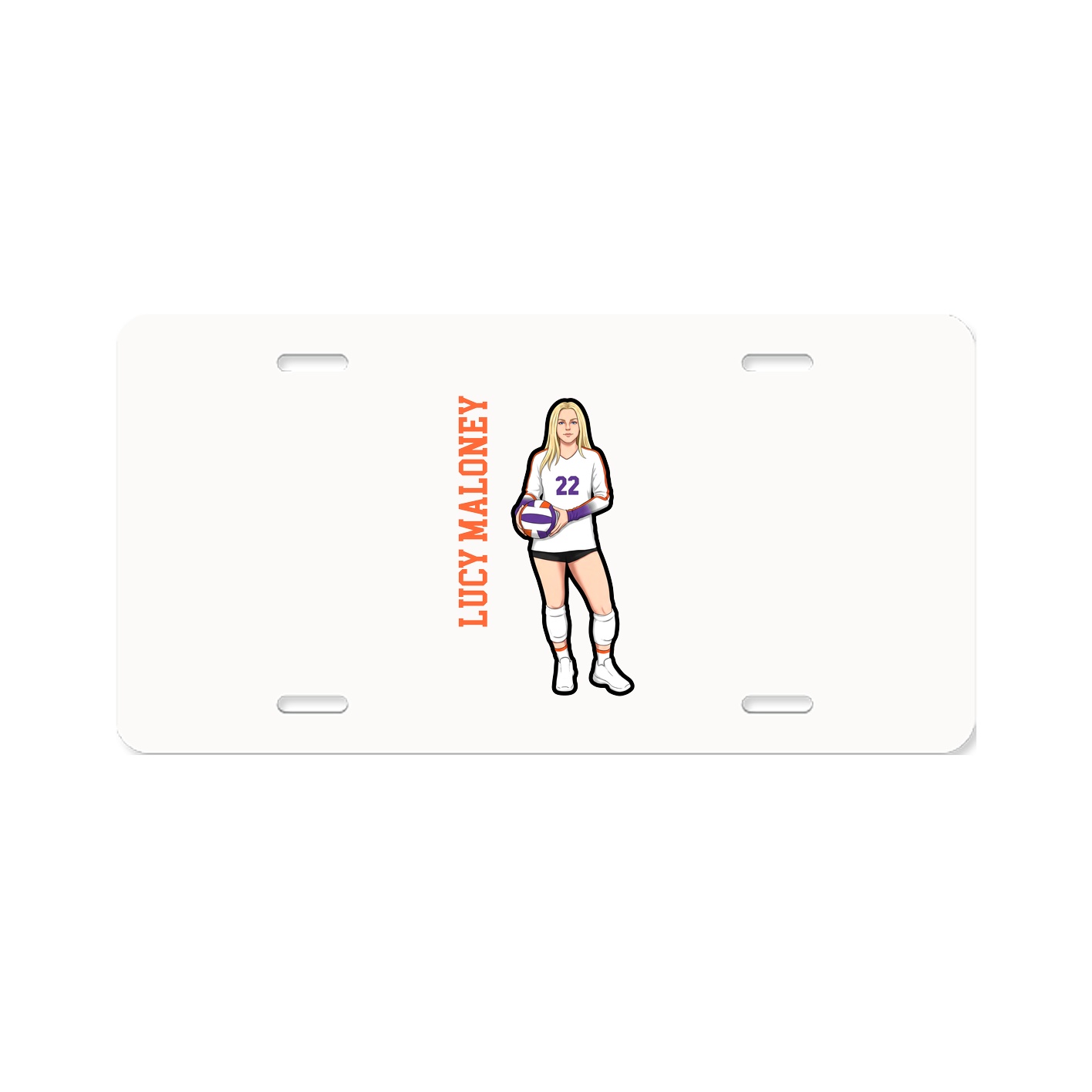 License Plate — Name Vertical in Classic