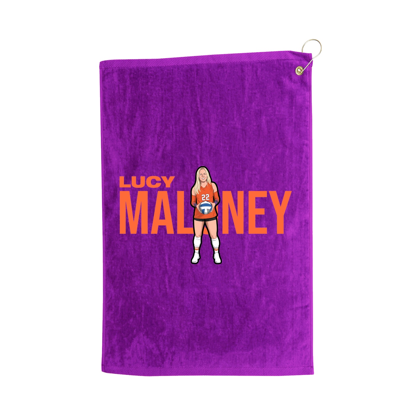 Golf Towel — Player Name in Purple