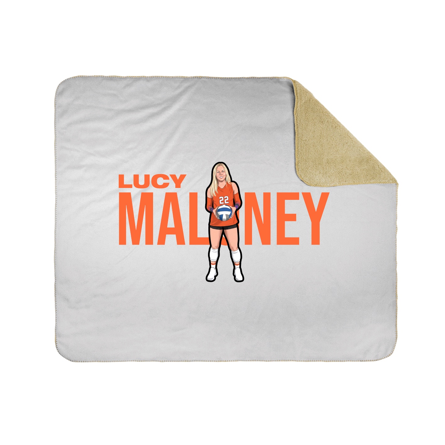 Throw Blanket — Player Name in White