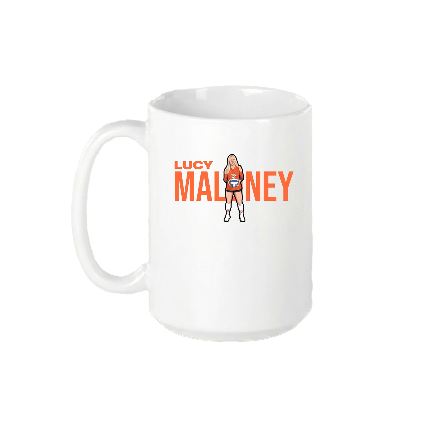 15oz Coffee Mug — Player Name in White
