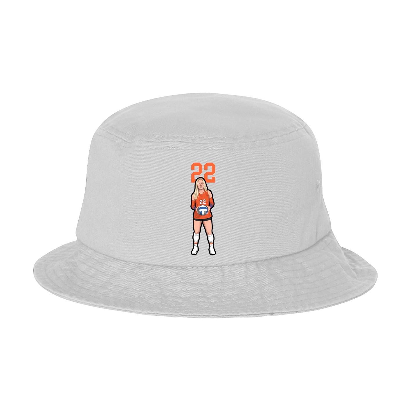 Bucket Cap — Number Top in White
