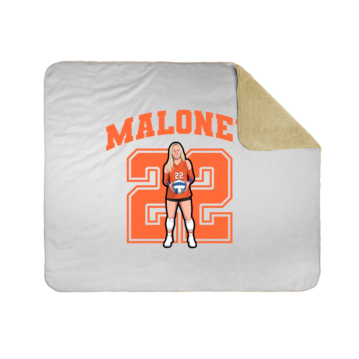 Throw Blanket — Number in White