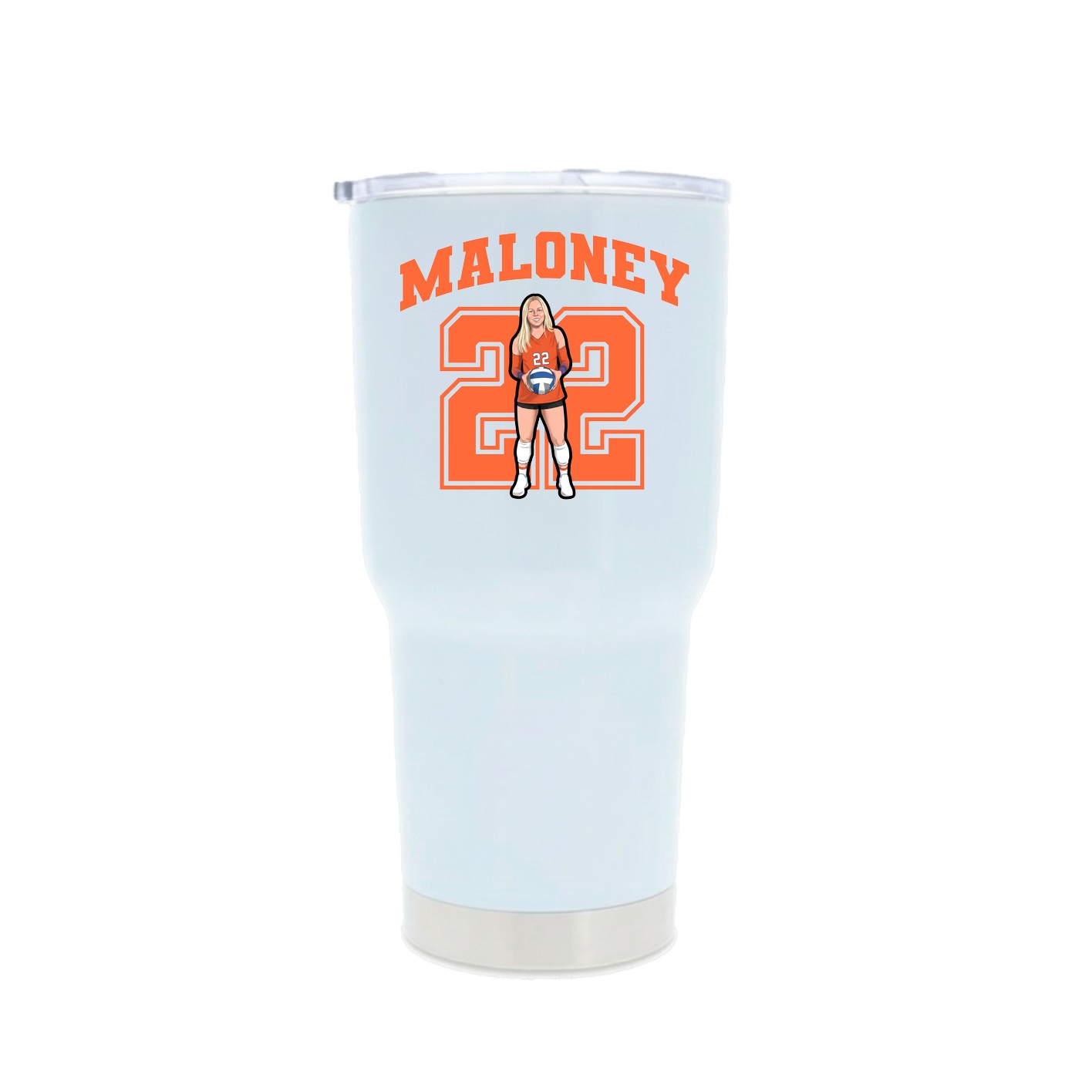 30oz Stainless Steel Tumbler — Number in White