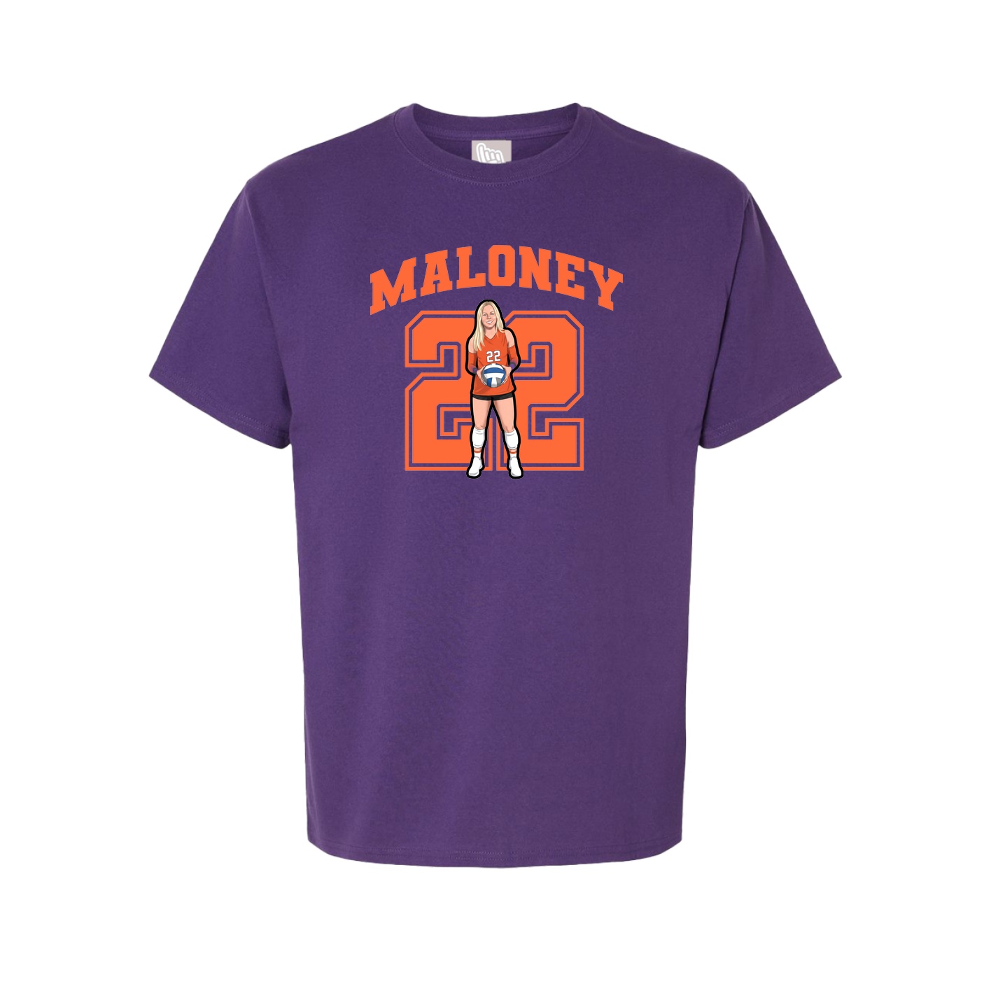 Youth Tee — Number in Purple