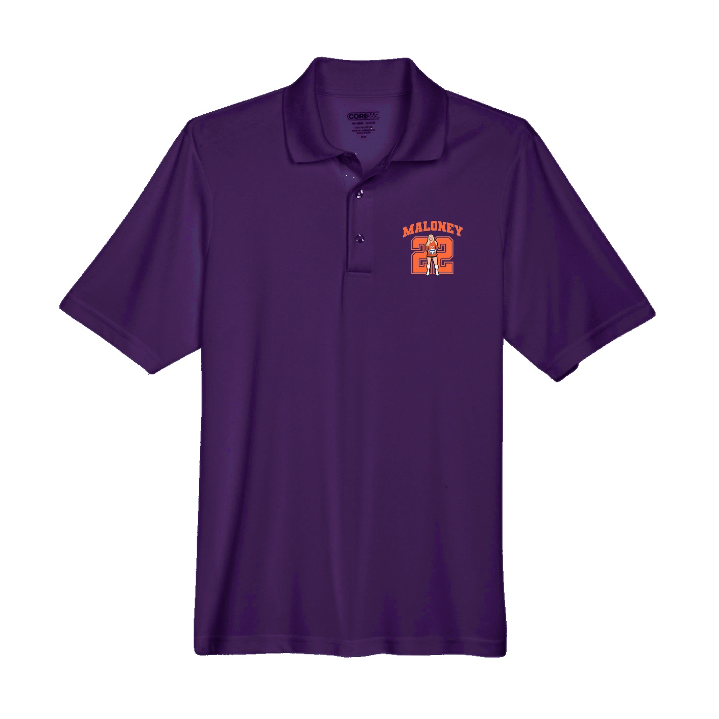 Performance Polo — Number in Purple